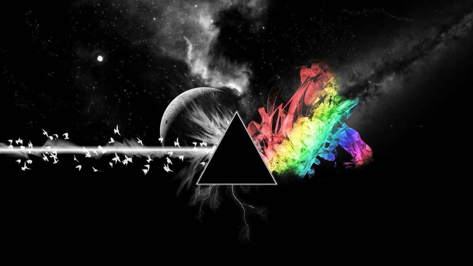 Piramide con esplosione arcobaleno spaziale, sfondi per Desktop, 1536x864 HD, Desktop