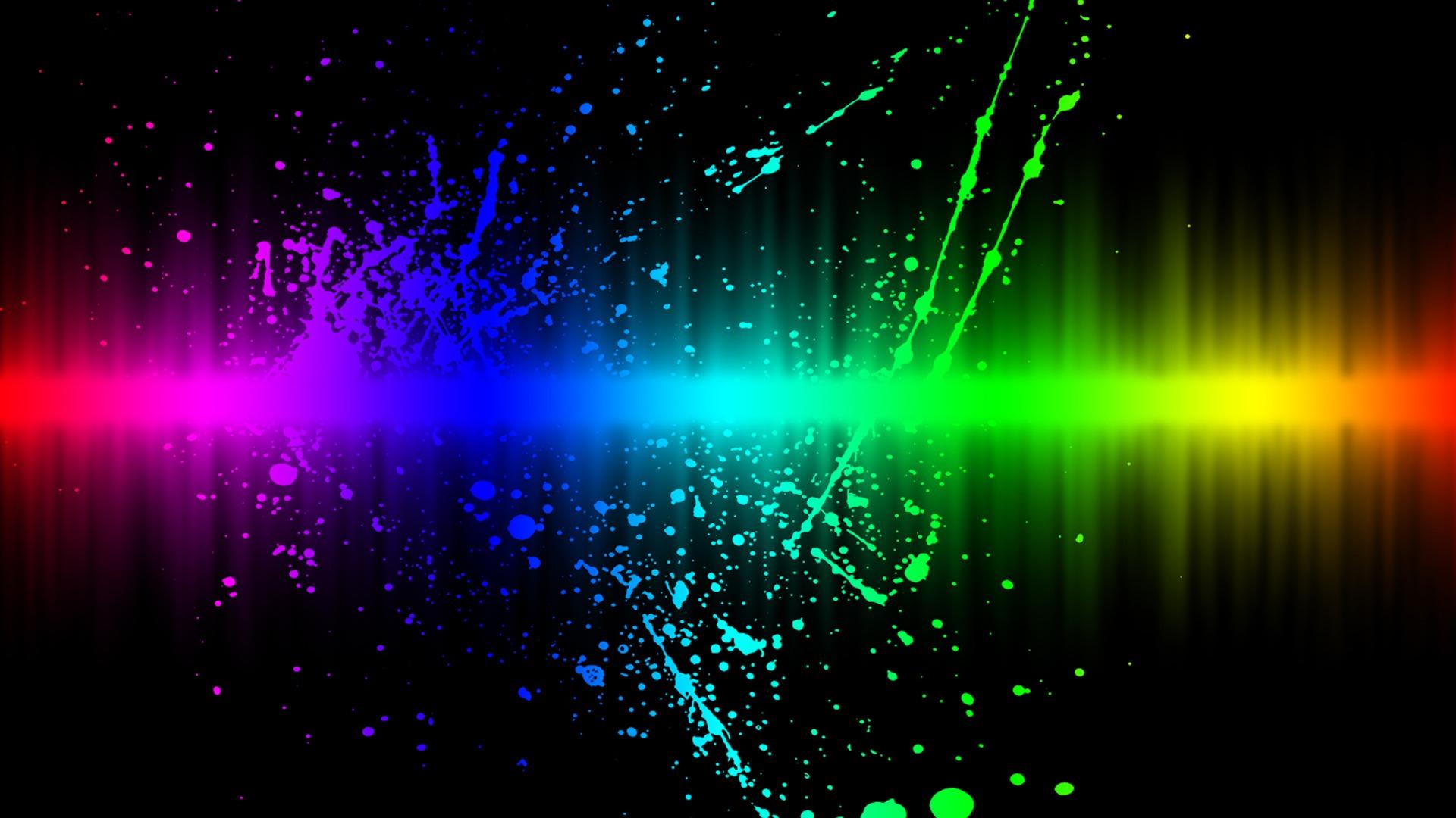 Schizzi arcobaleno su nero, sfondi per Desktop, 1920x1080 Full HD 1080p, Monitor Gaming
