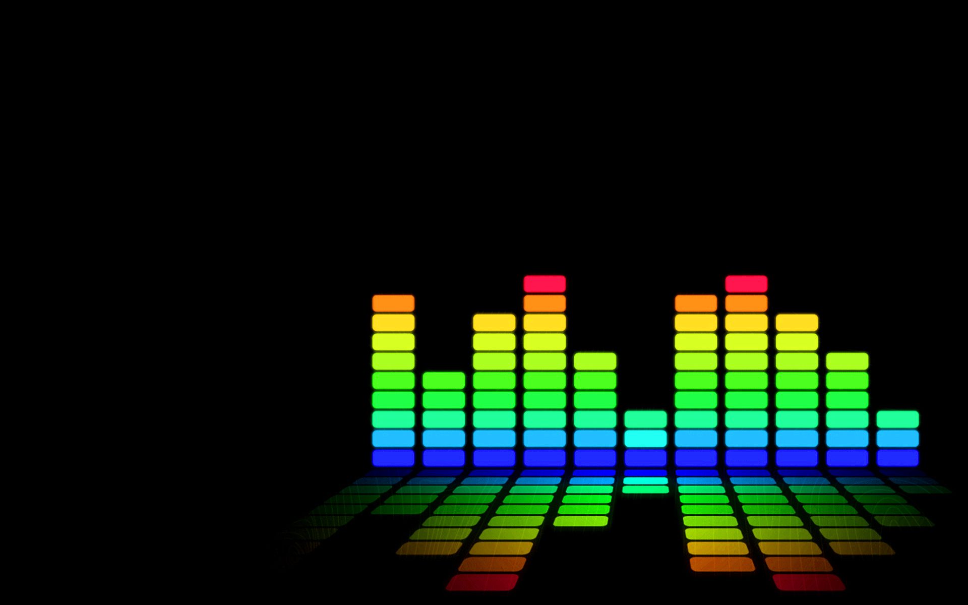 Equalizzatore audio colorato su nero, 1920x1200 WUXGA, PC