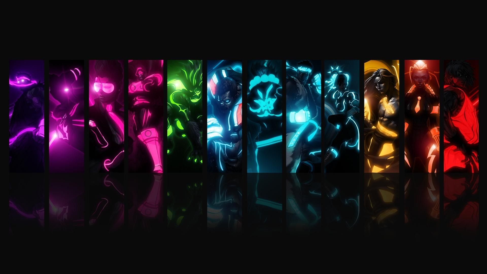 Sagome colorate al neon, sfondi per Desktop, 1920x1080 Full HD 1080p, Desktop