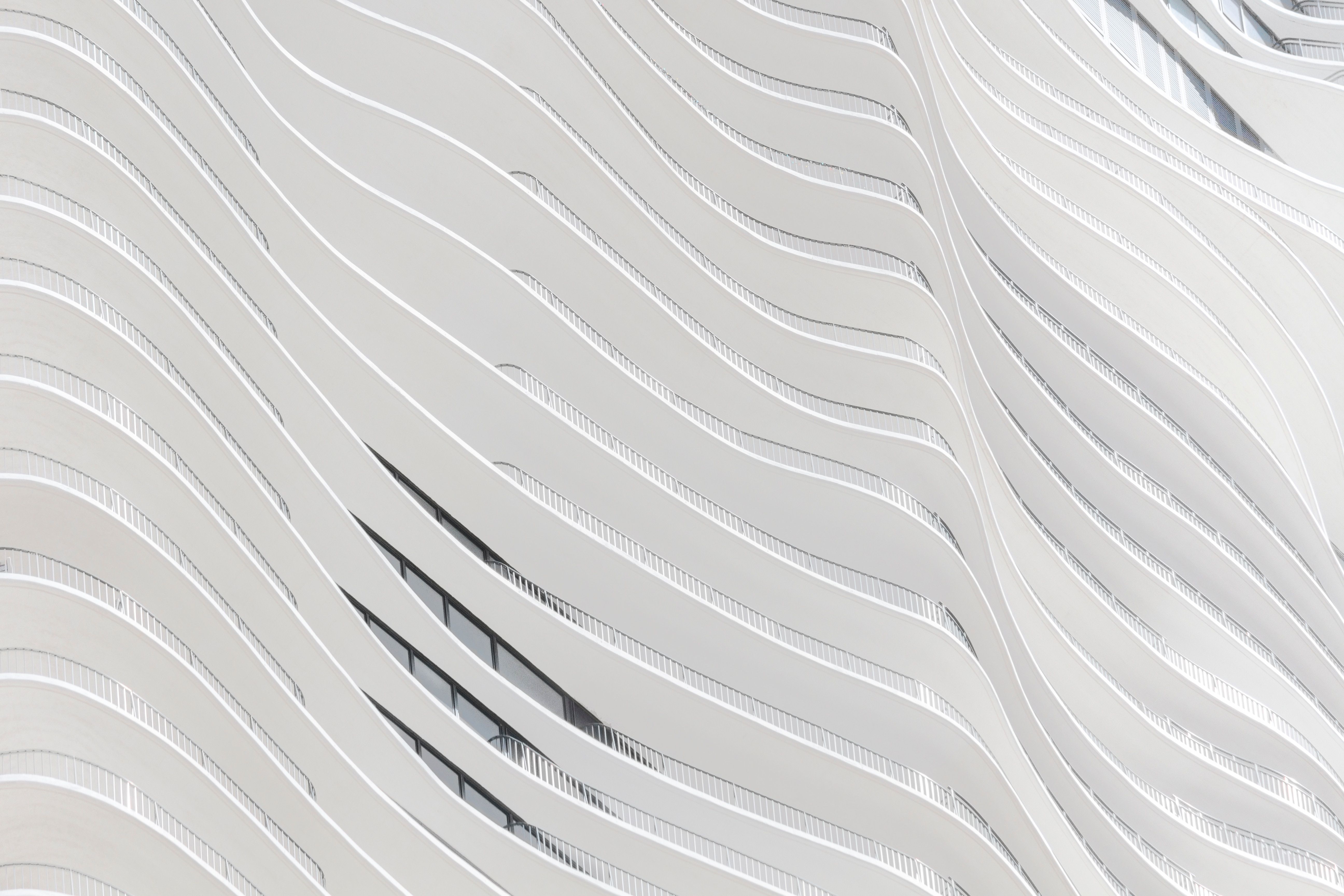 Facciata bianca curve astratte, 5184x3456 4K, PC Desktop
