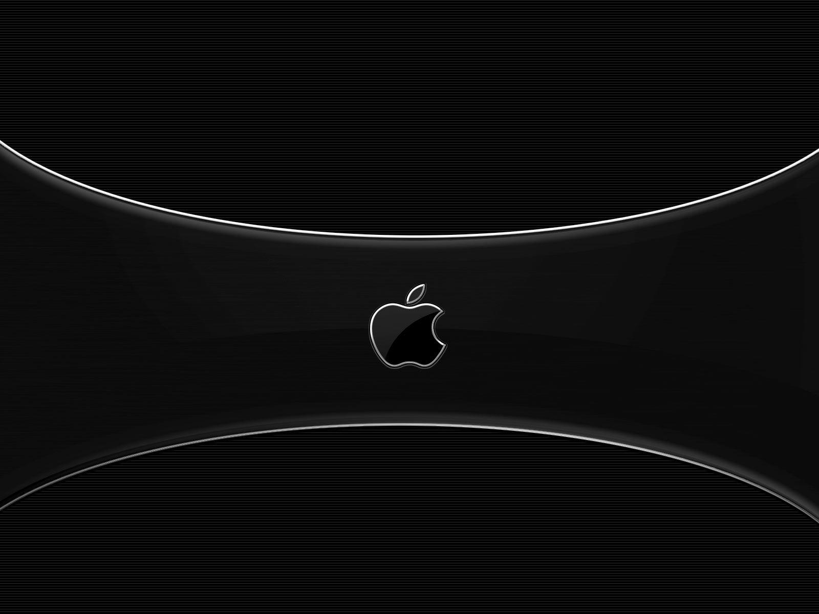 Logo Apple nero minimal, Cupertino, 1600x1200 HD Ready, PC