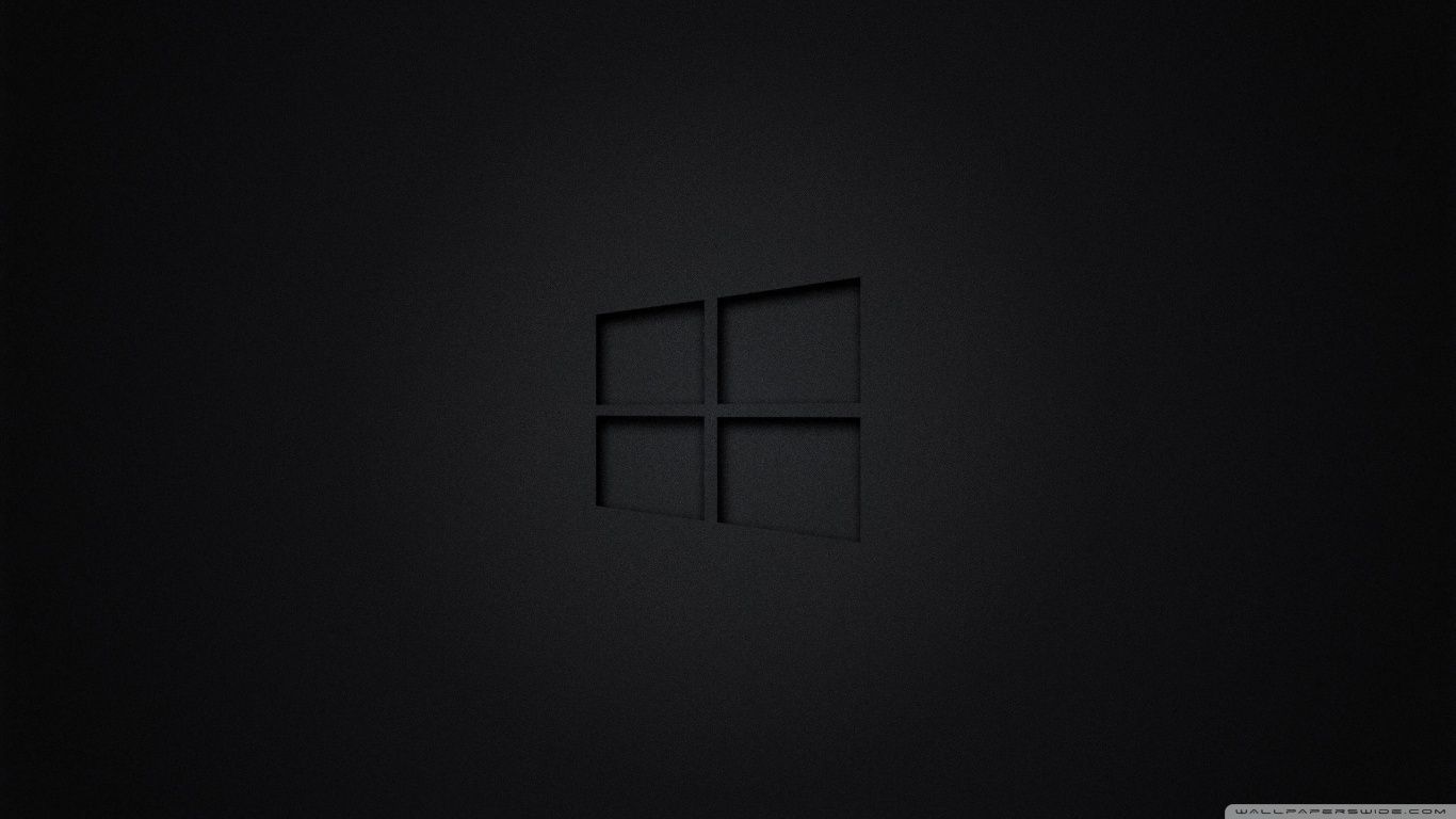 Logo Windows nero, sistema operativo Microsoft, 1366x768 720p, Monitor Gaming
