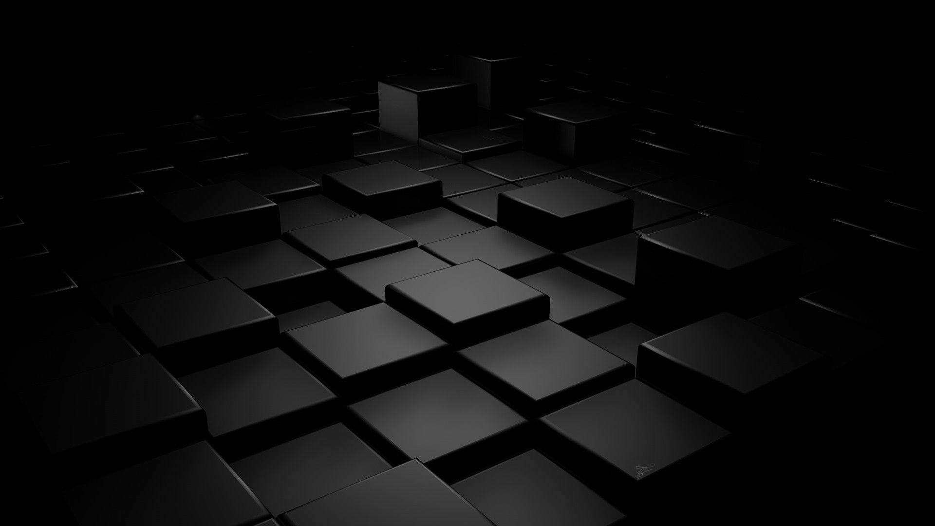 Cubi neri 3D astratti, 1920x1080 Full HD, Desktop