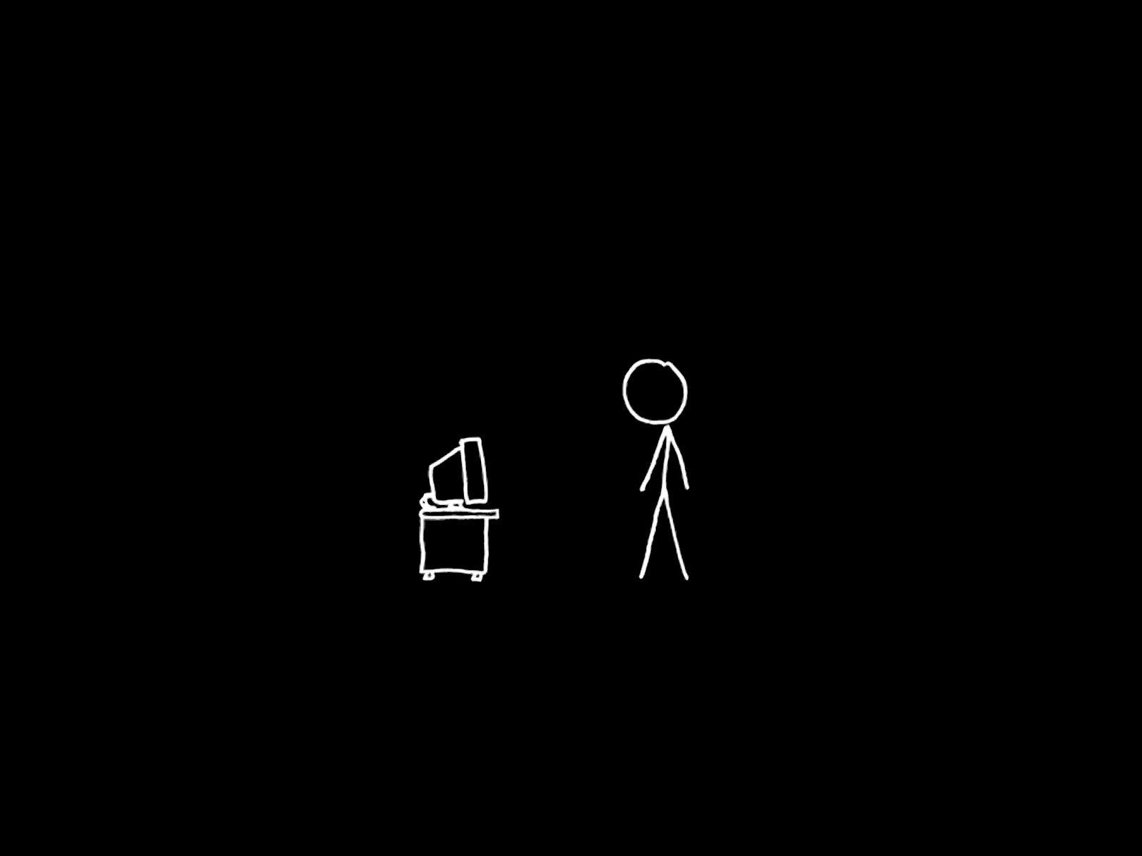 Omino stilizzato e computer, 1600x1200 HD, PC