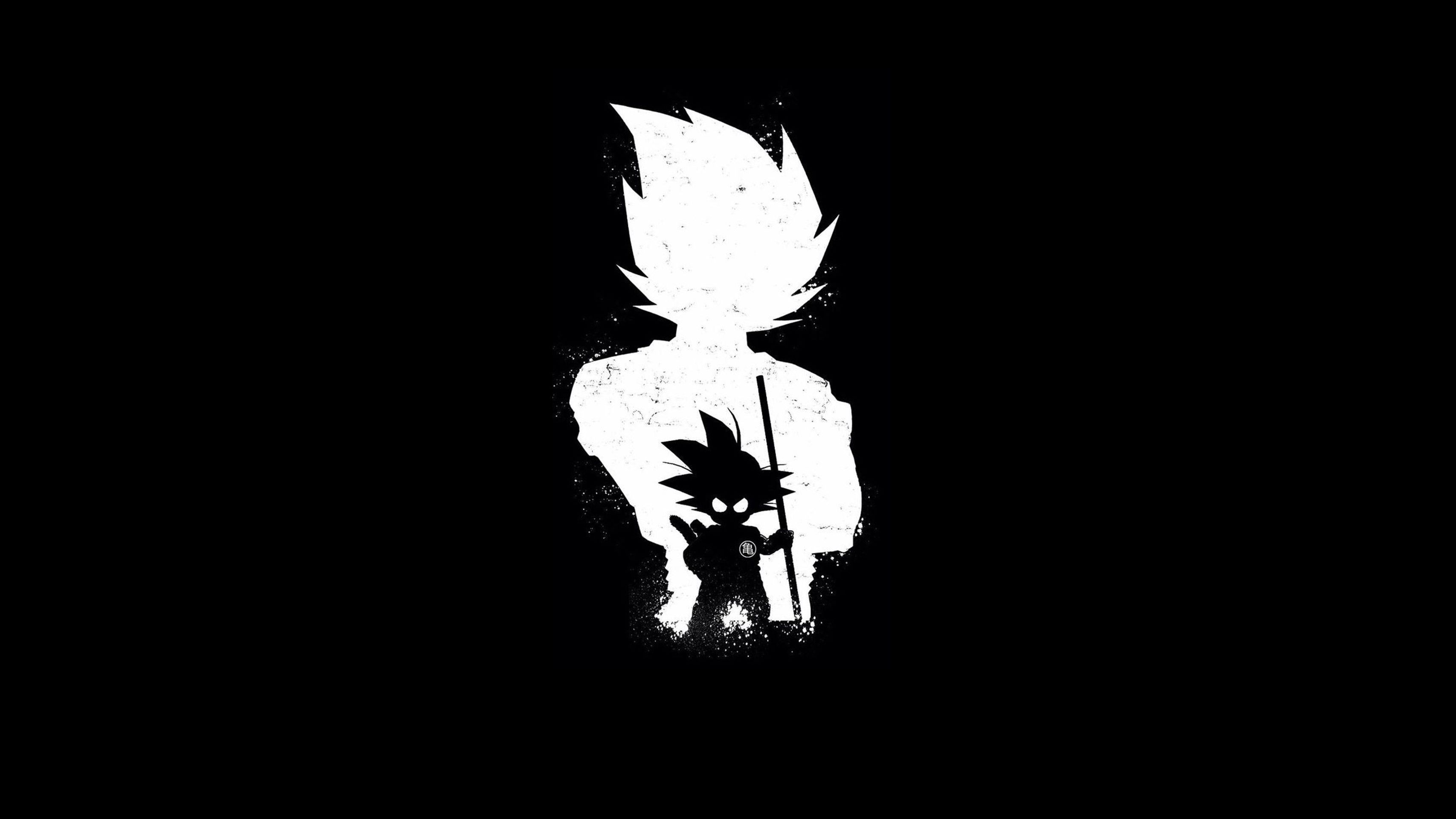 Silhouette Goku sfondo nero, 3413x1920 WQXGA, PC Desktop