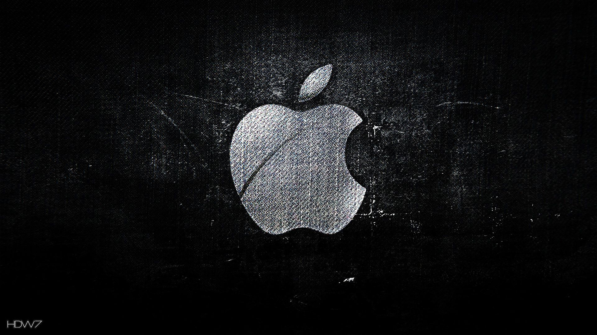 Logo Apple nero texturizzato, azienda tech, 1920x1080 Full HD 1080p, Desktop