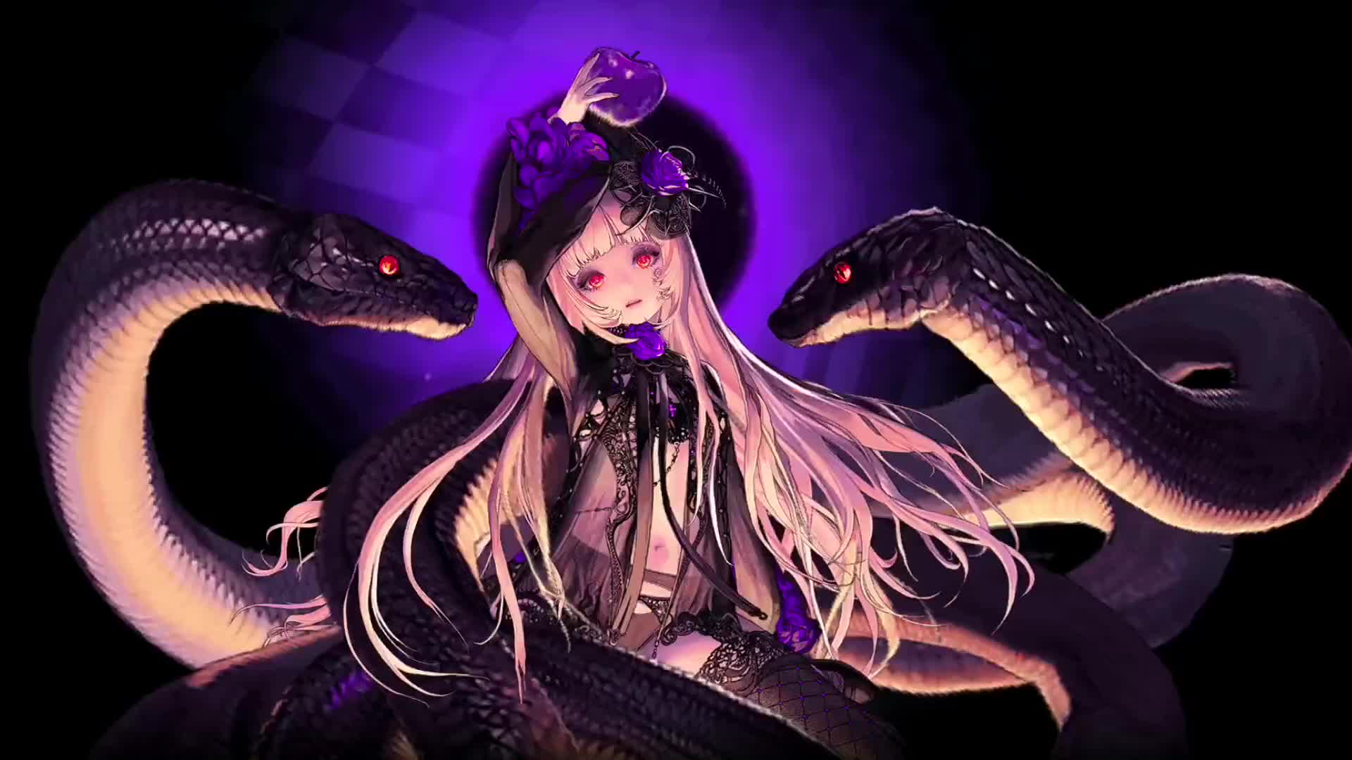 Ragazza anime con serpenti, 1920x1080 Full HD 1080p, Laptop