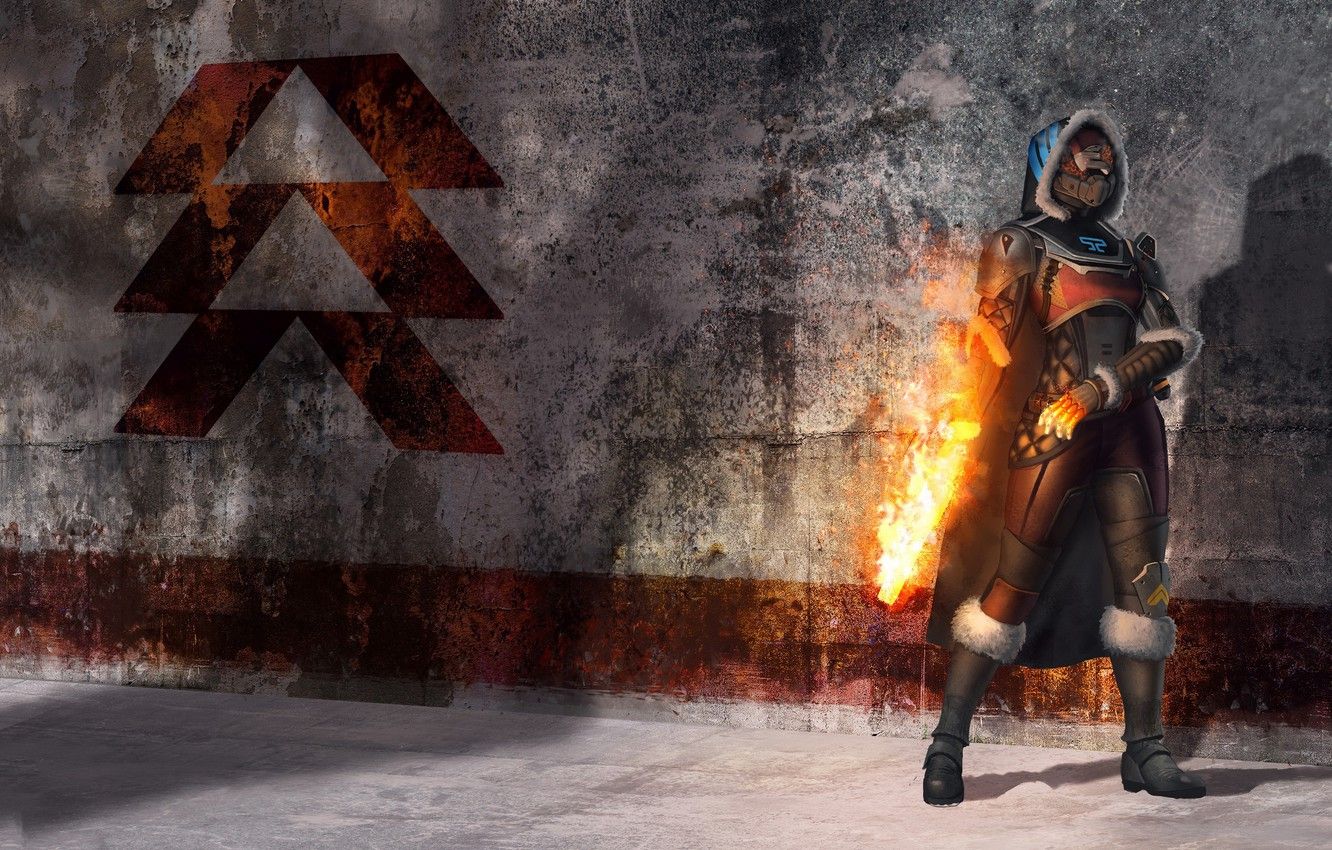 Cacciatore Destiny con fiamma, 1332x850 HD, Desktop