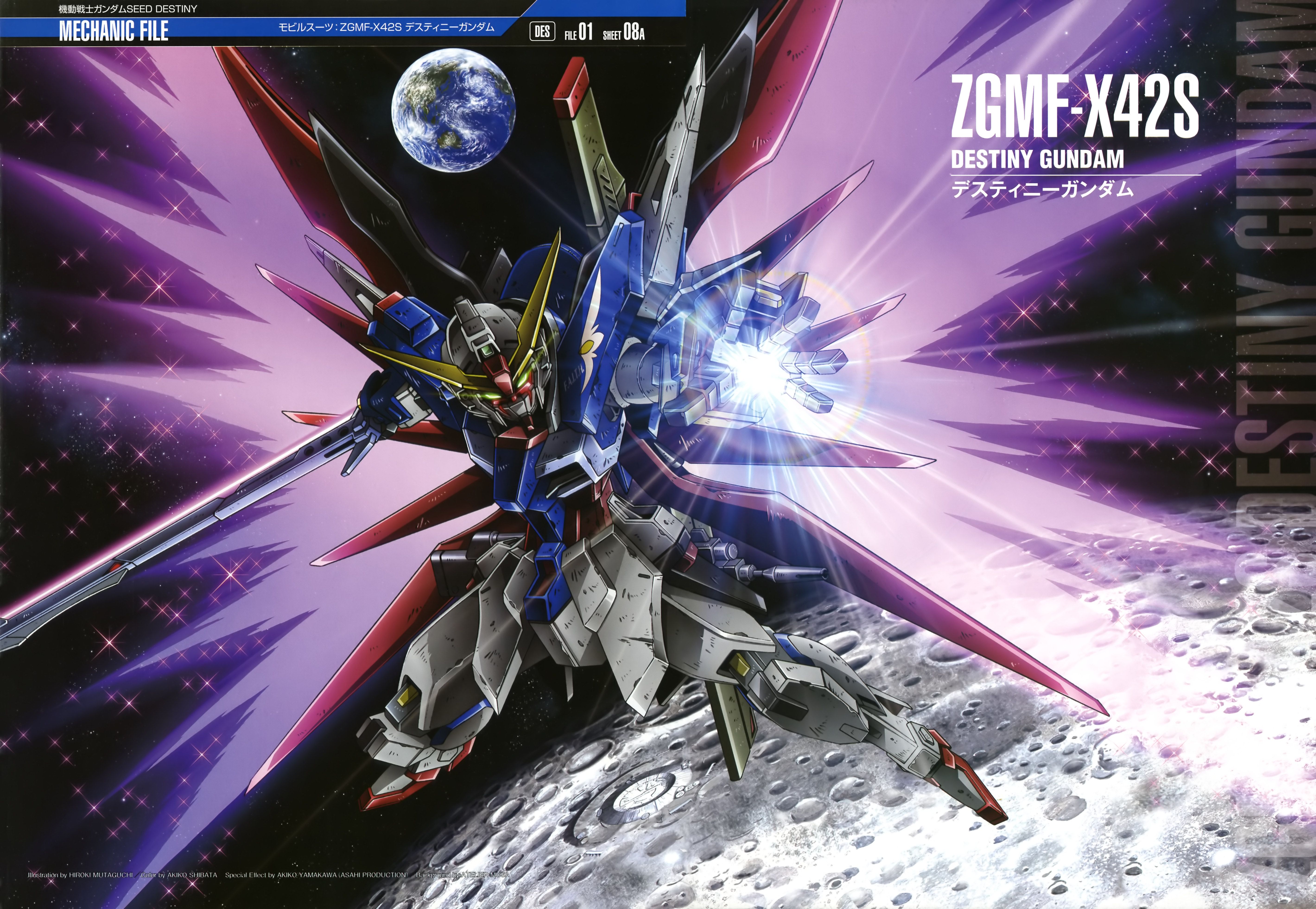 Destiny Gundam sulla luna, 5679x3921 4K Ultra HD, Monitor 4K