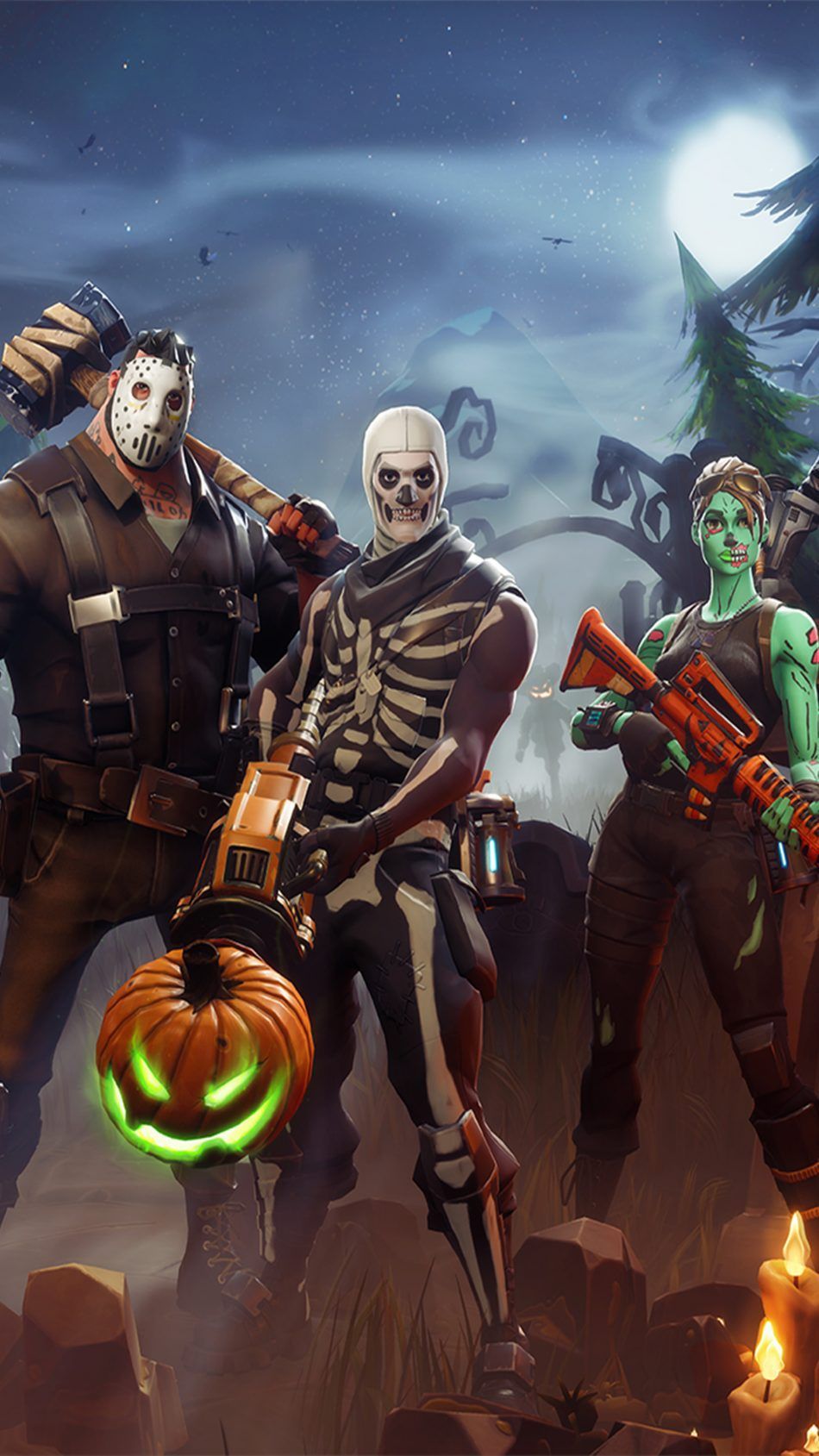 Fortnite personaggi Halloween scheletro zombie, Epic Games, 950x1689 Full HD Verticale, iPhone