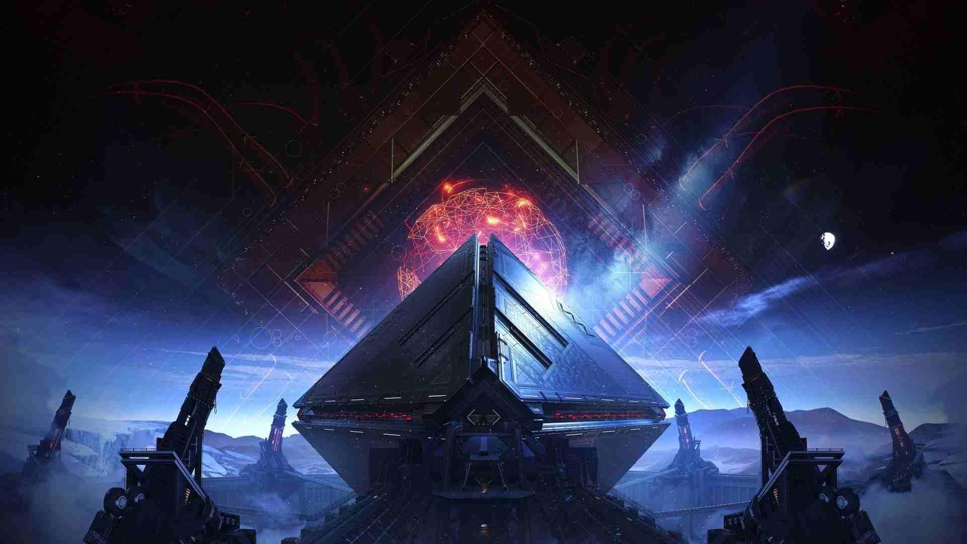 Destiny occhio geometrico giallo, 1920x1080 Full HD 1080p, PC