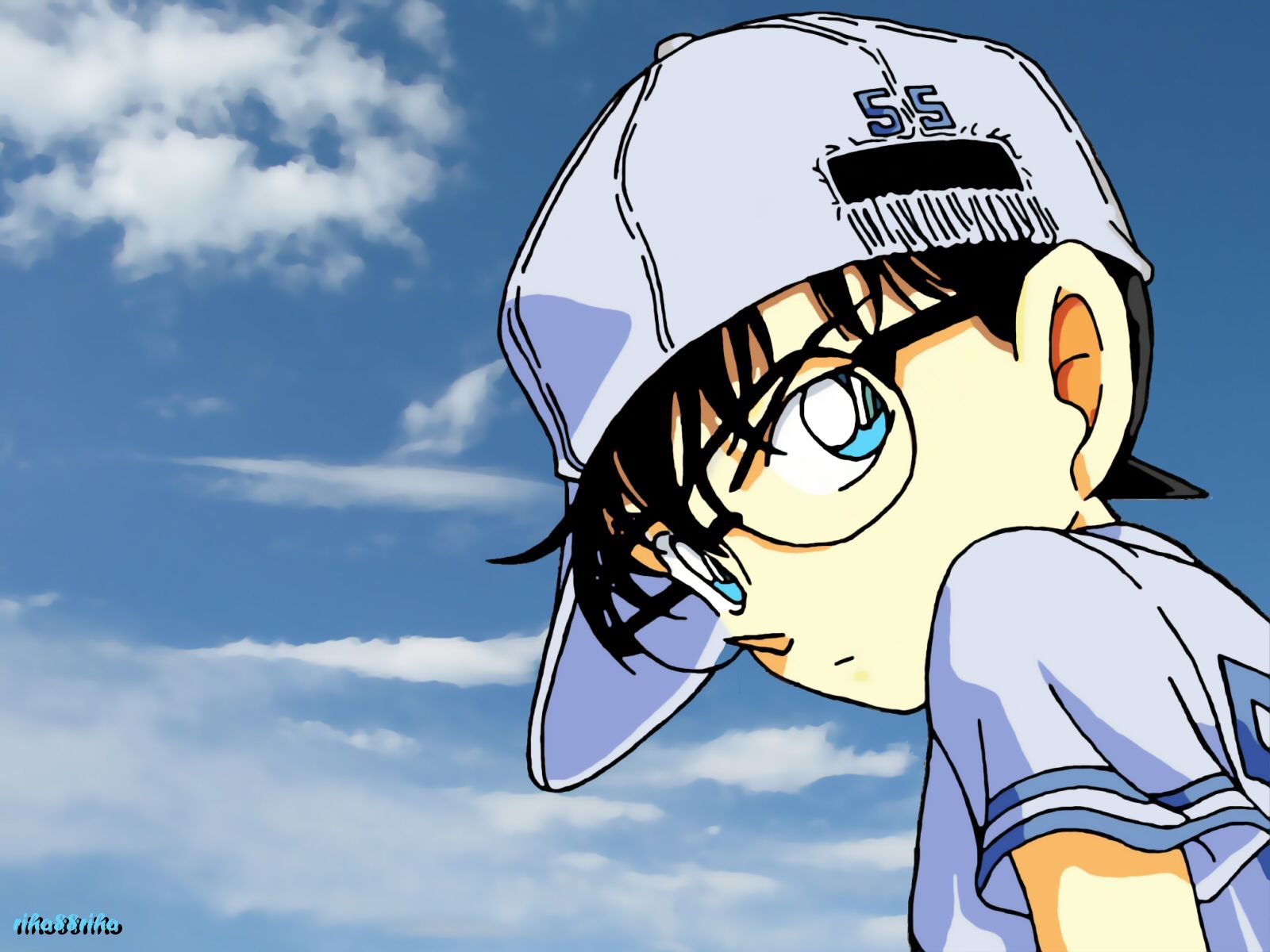 Conan e Ran, sfondo blu, 1920x1200 Full HD+, Desktop