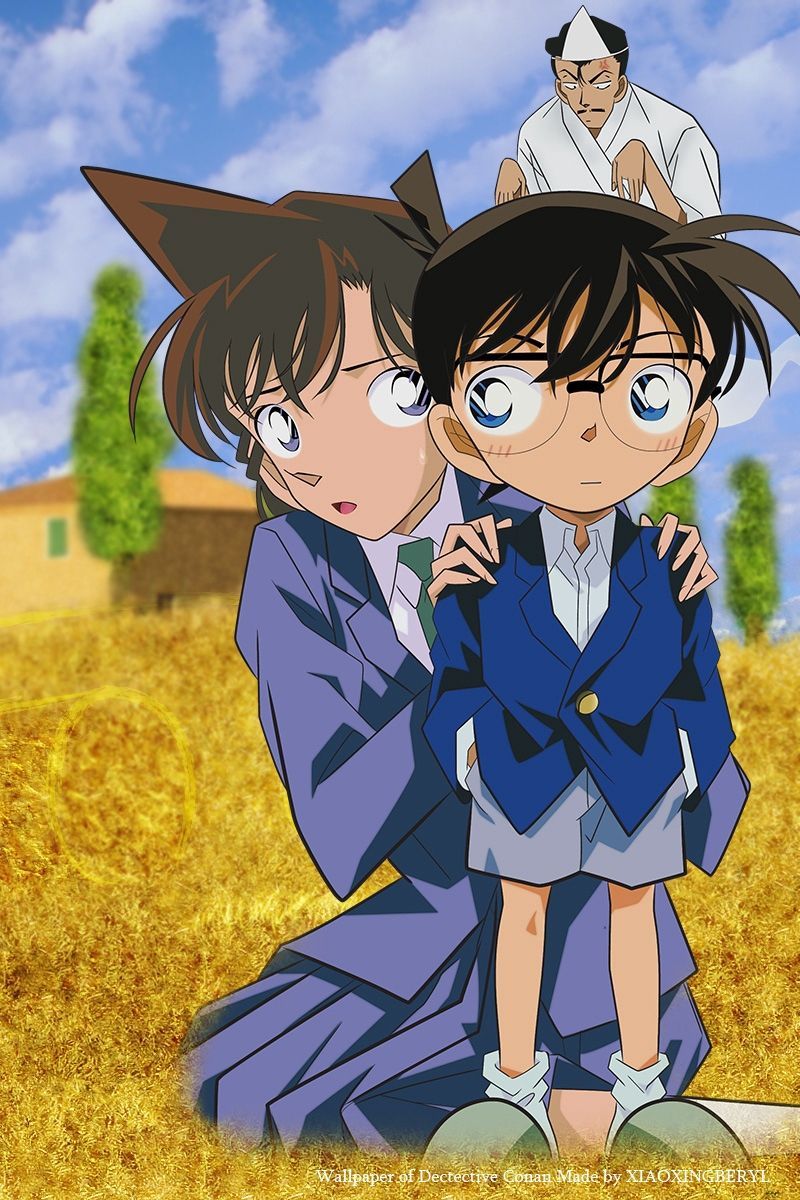 Detective Conan personaggi campo grano, Gosho Aoyama, 800x1200 Verticale, iPhone Pro
