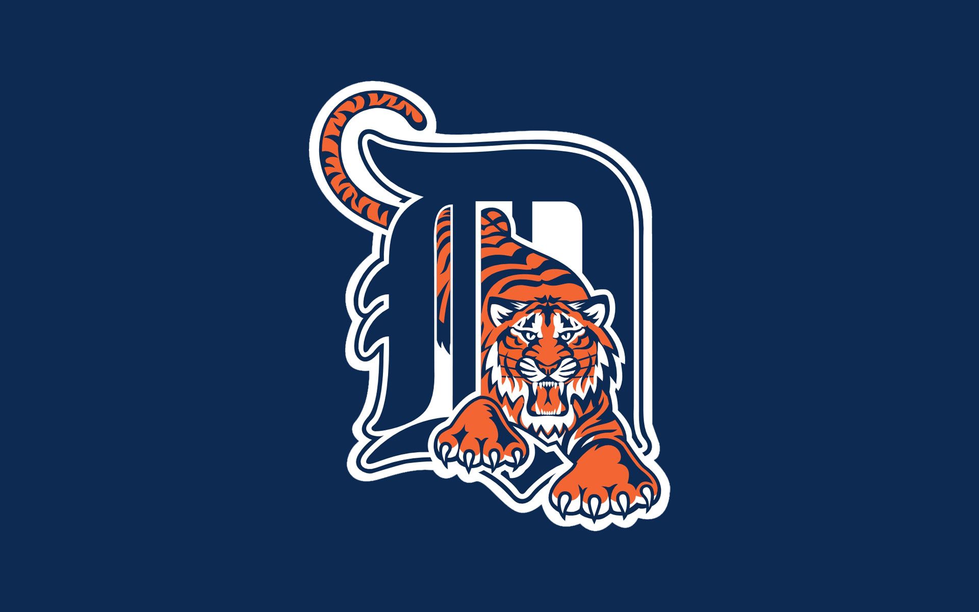 Logo Detroit Tigers, sfondo blu, MLB, 1920x1200 Full HD+, Desktop