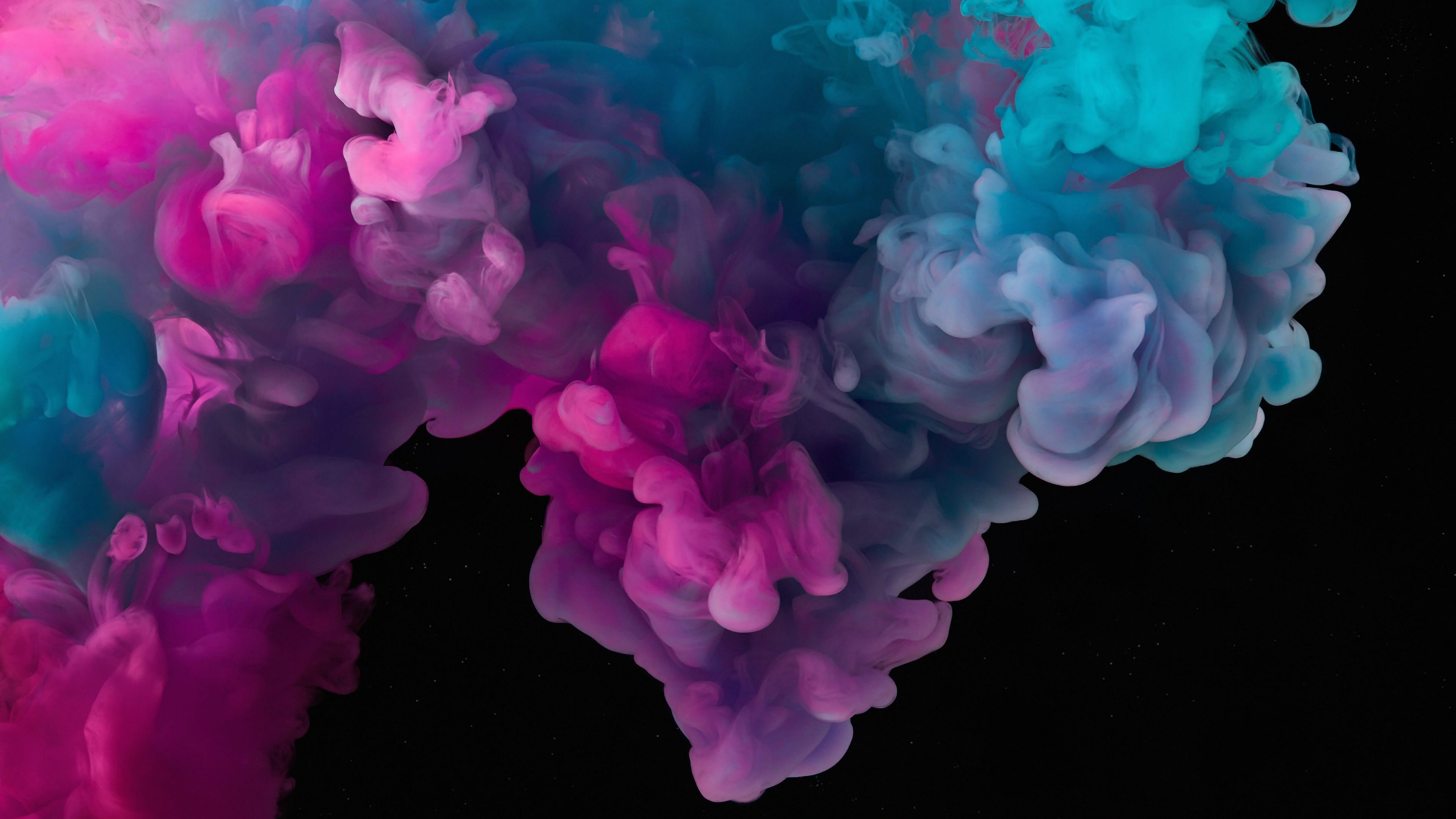 Fumo rosa e blu su nero, 3840x2160 4K, Desktop 4K
