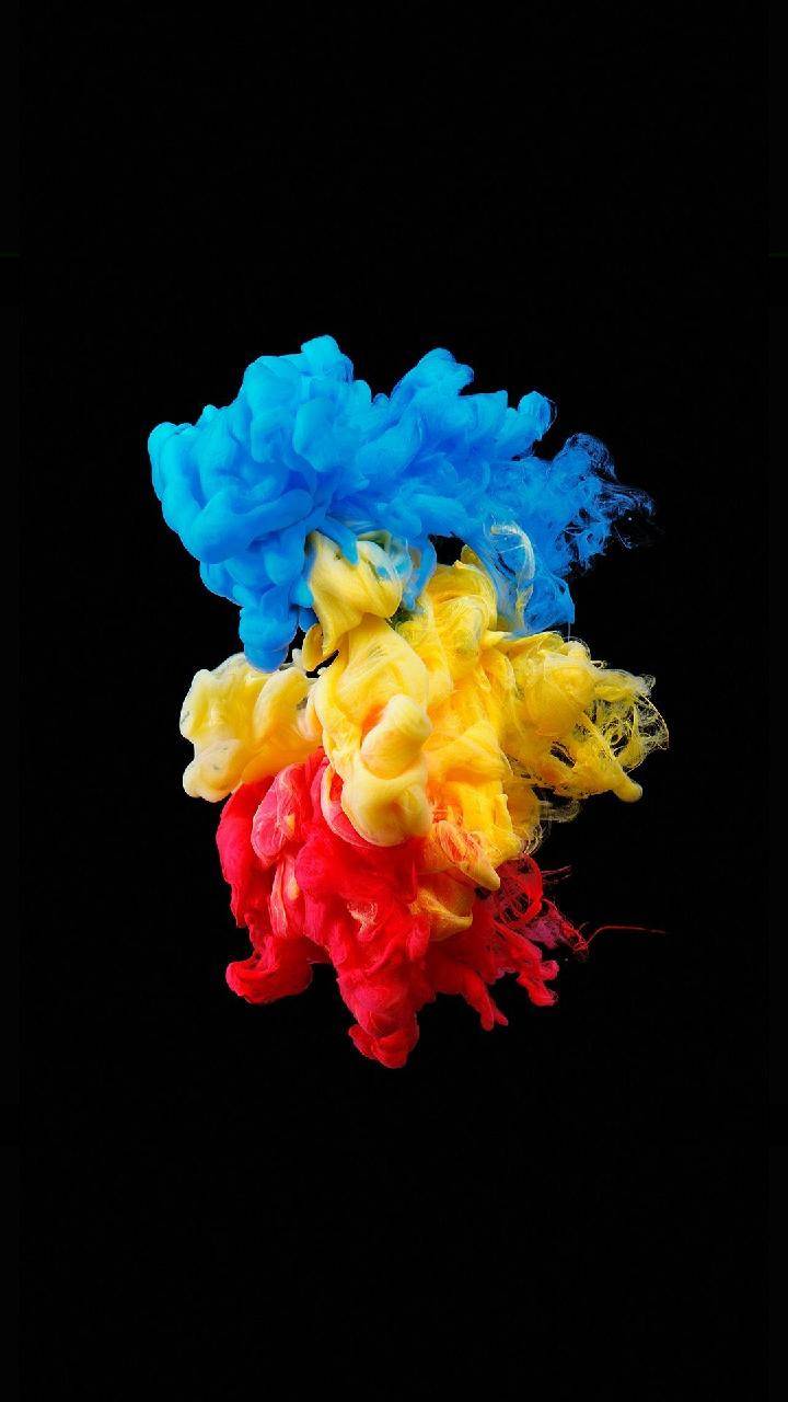 Fumo colorato blu giallo rosso, 720x1280 Full HD Verticale, Smartphone