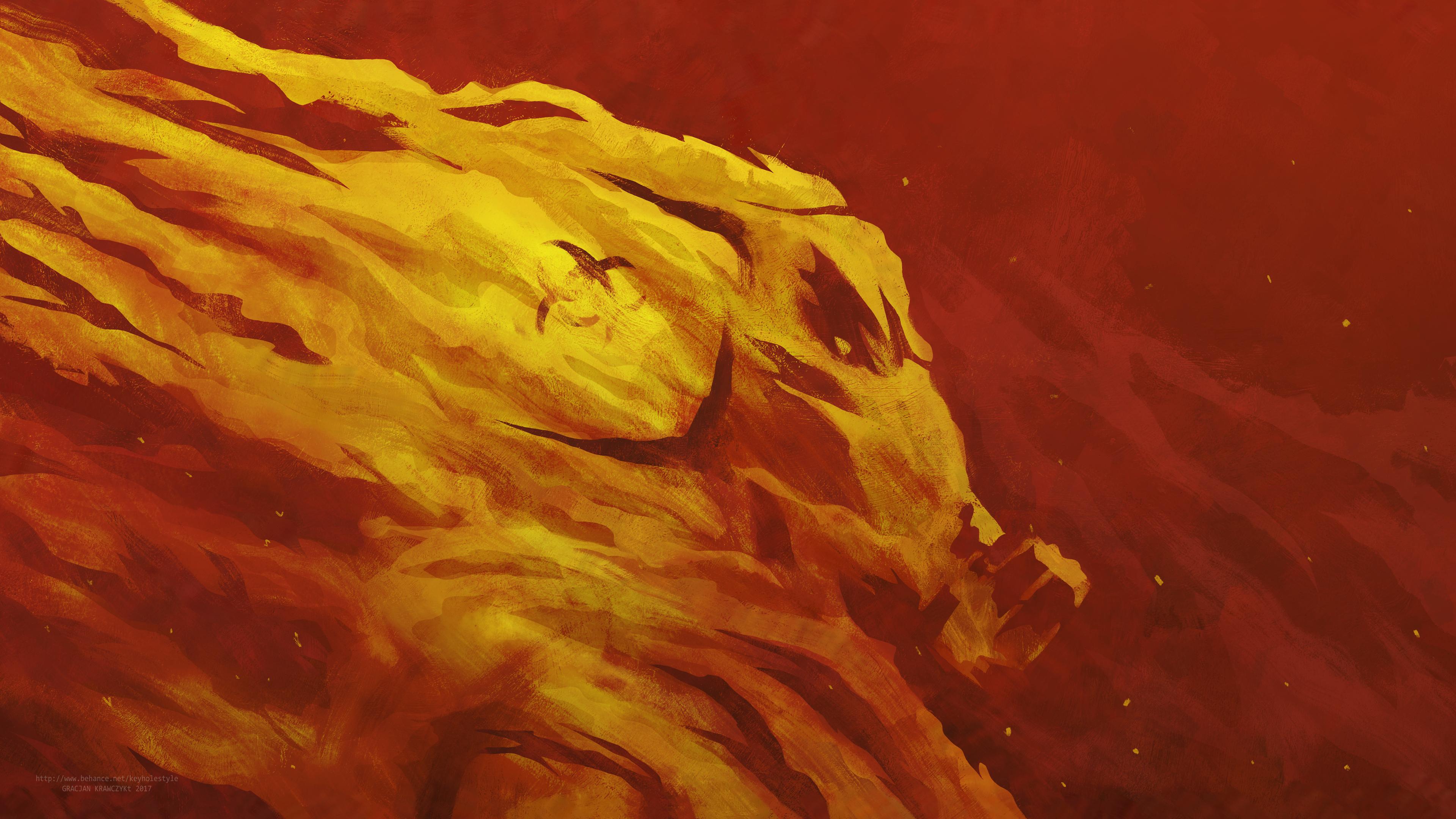 Fumo dorato su sfondo rosso, 3840x2160 Ultra HD, 4K TV