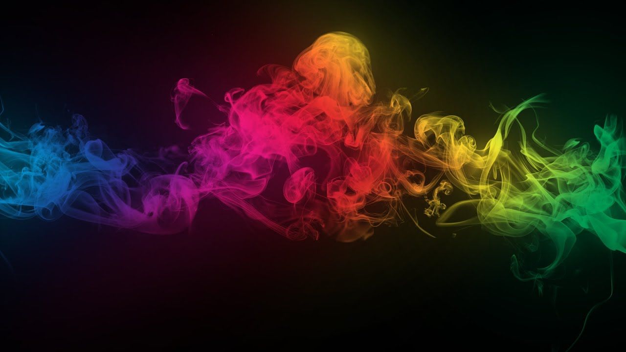 Fumo colorato su sfondo nero, 1280x720 HD, Desktop