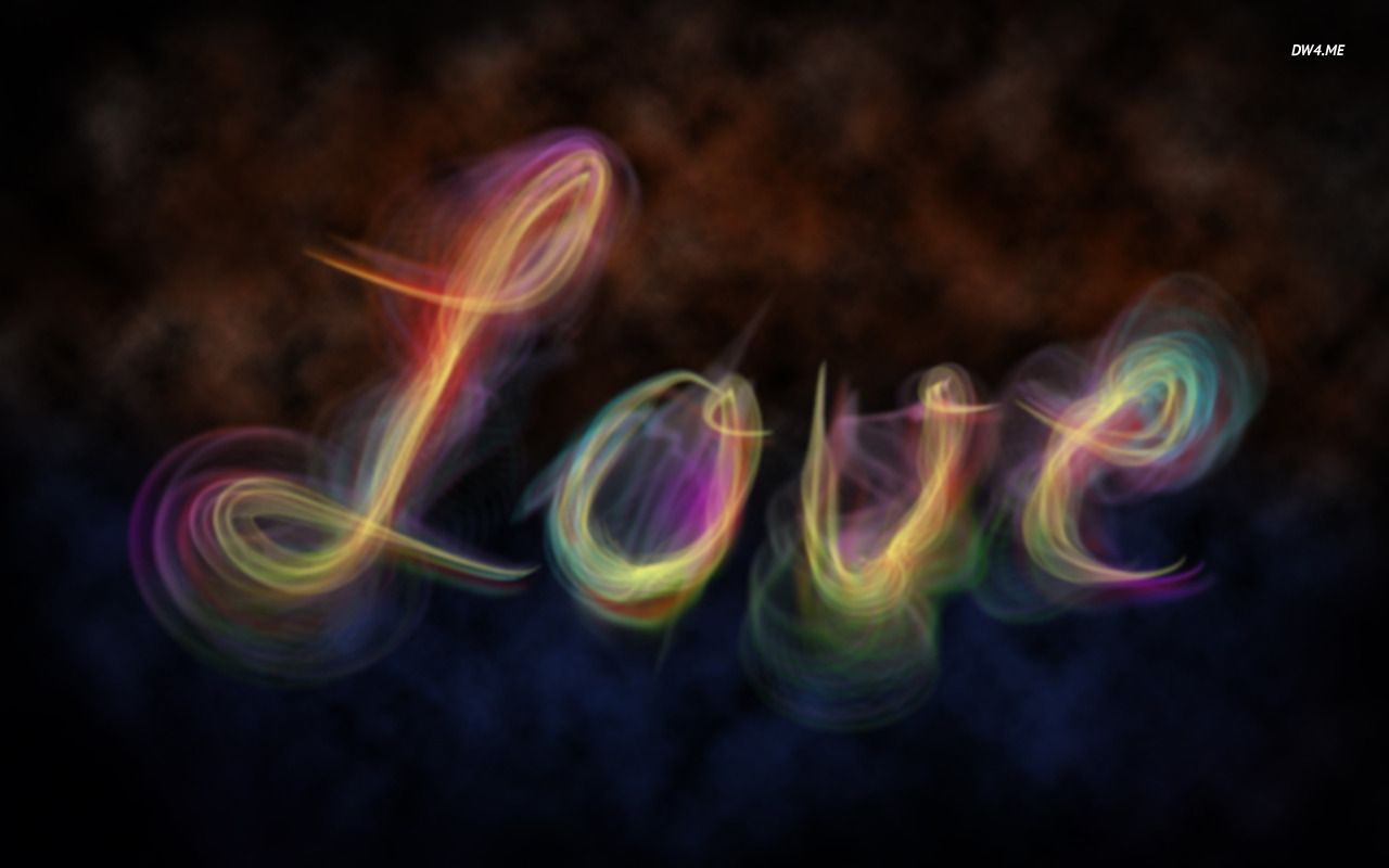 Scritta Love fumo colorato, 1280x800 HD, Desktop