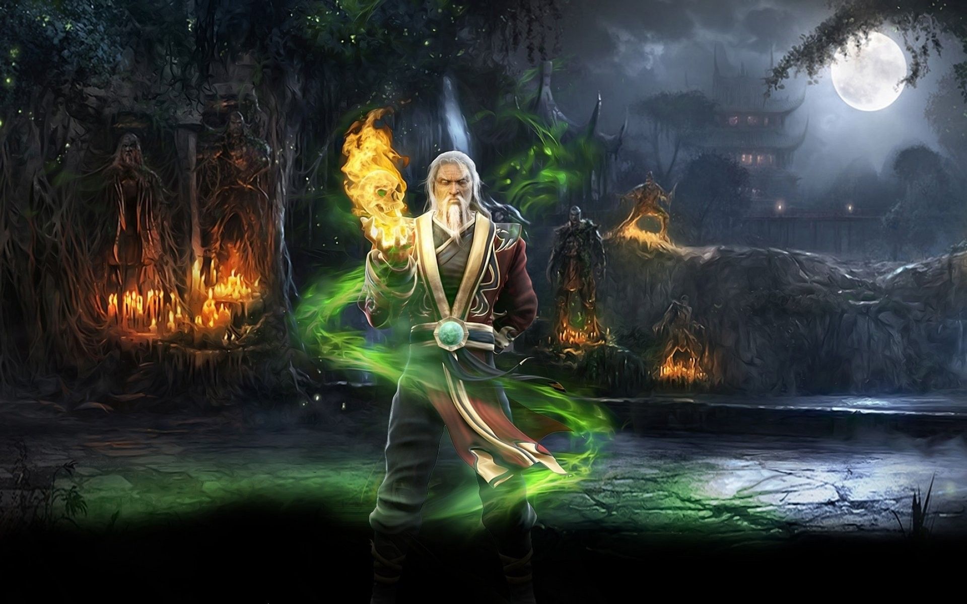 Mago con fiamma e luna, 1920x1200 Full HD+ WUXGA, Monitor Gaming