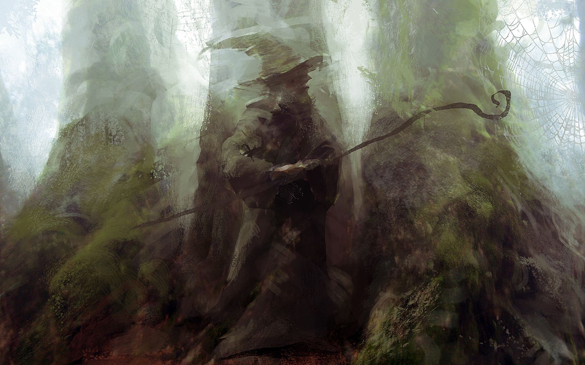 Gandalf mago nella foresta, 1920x1200 Full HD+, Desktop