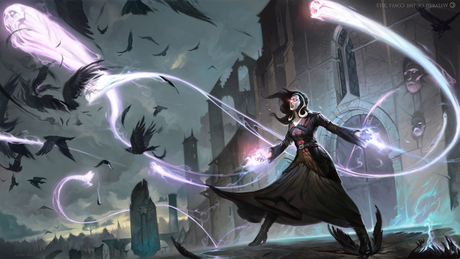 Mago con corvi e magia, 1920x1080 1080p, Desktop