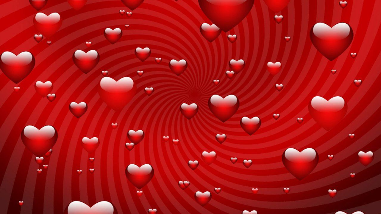Cuori rossi vortice San Valentino, 1280x720 HD, PC Desktop