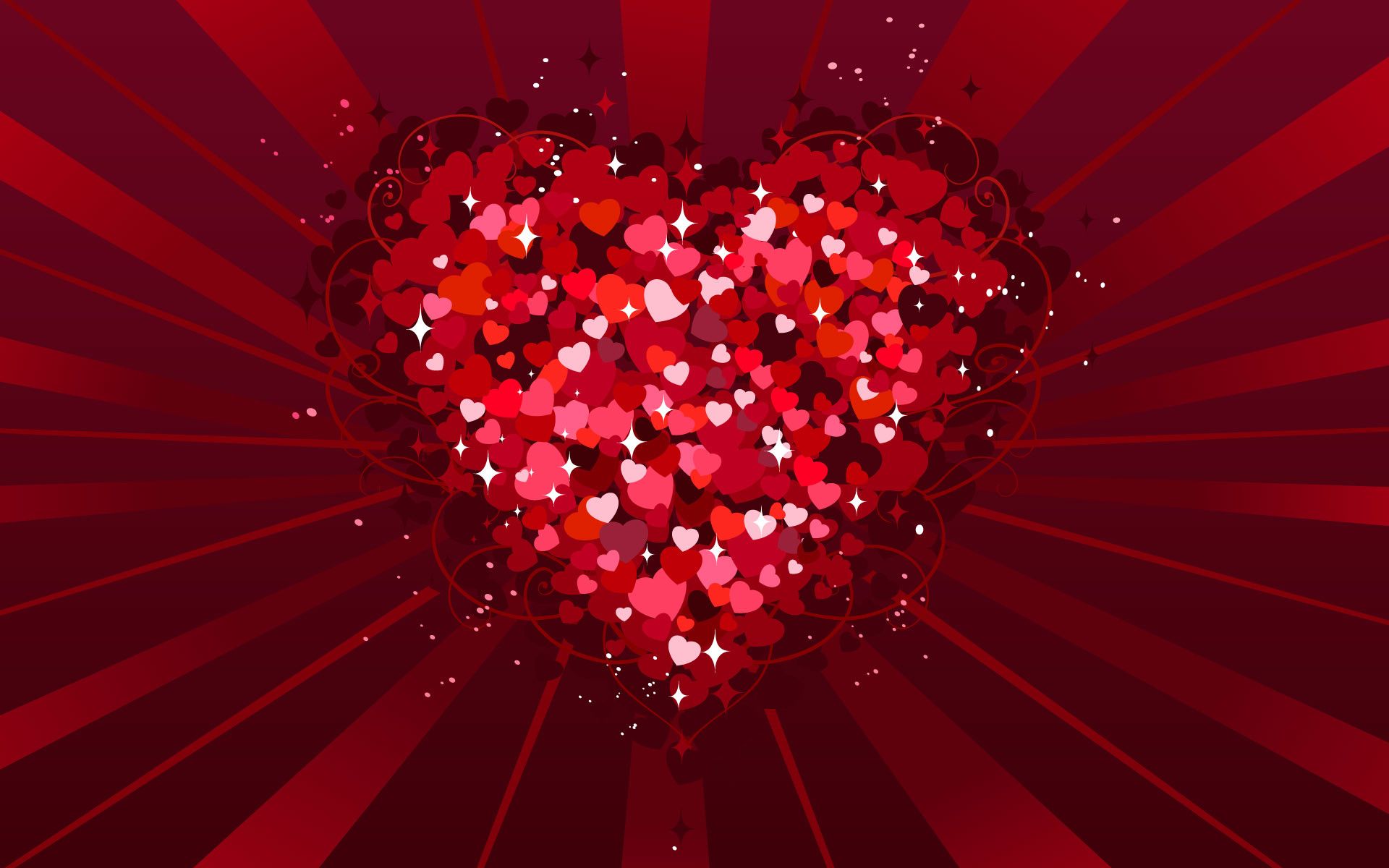 Cuore rosso composto da cuoricini, 1920x1200 WUXGA, Desktop