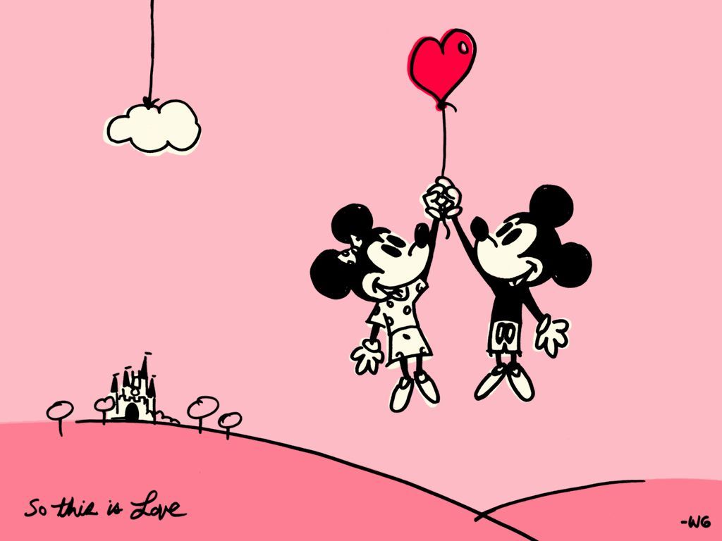 Topolino e Minnie palloncino cuore, Minnie Mouse, 1024x768 HD, Desktop