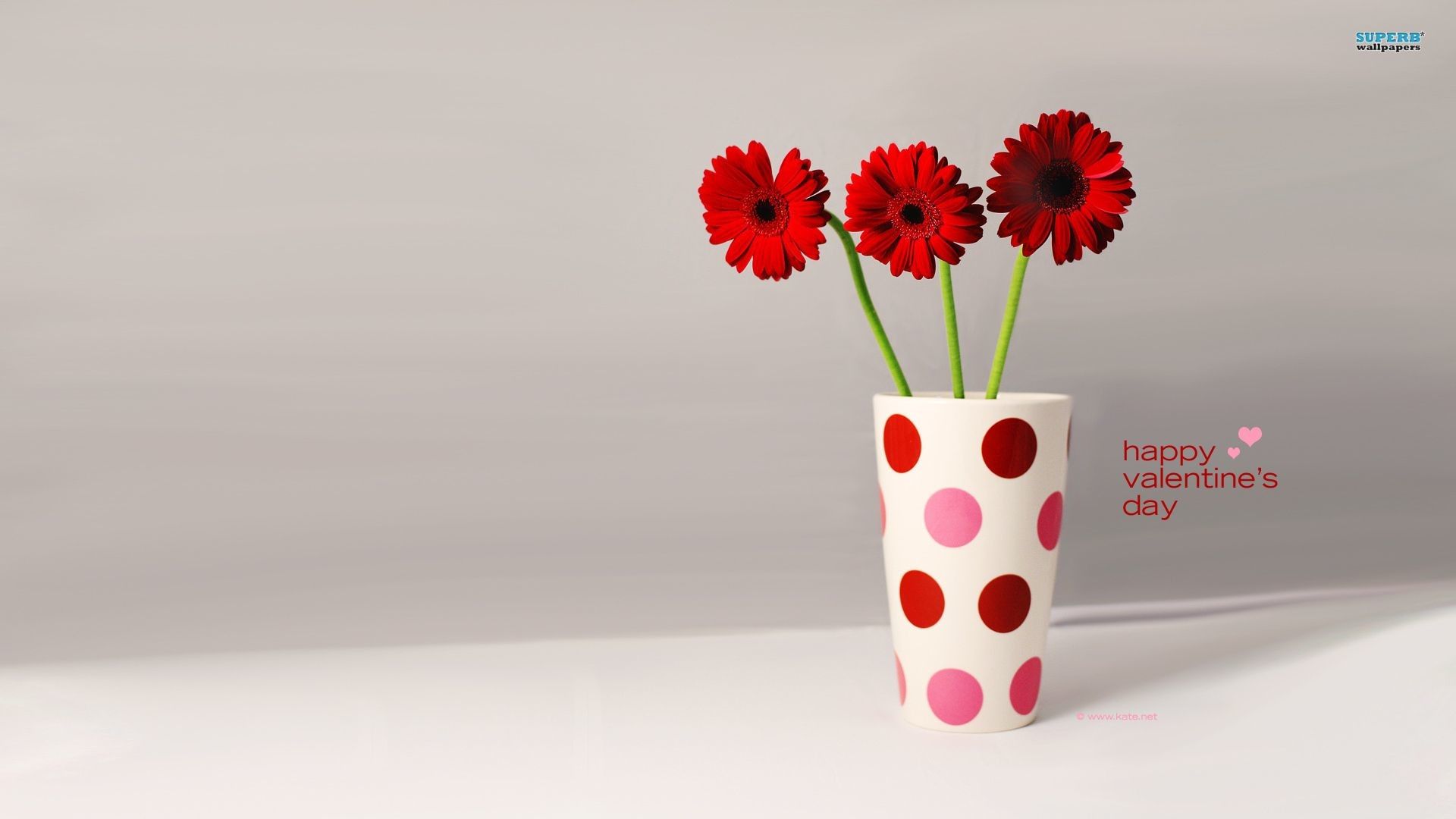 Vaso a pois con gerbere rosse, 1920x1080 1080p, Desktop