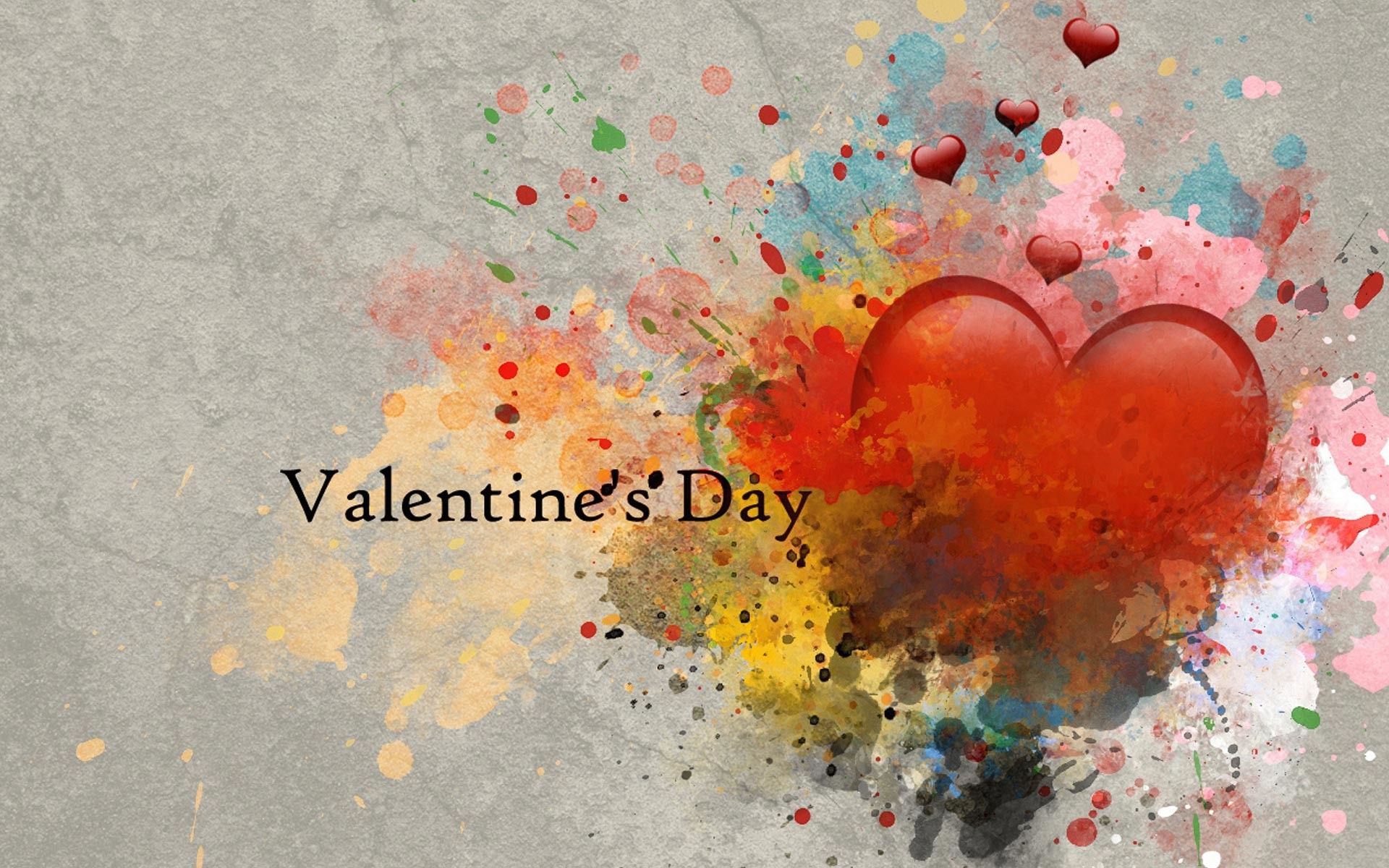 Cuore rosso con schizzi colorati, 1920x1200 WUXGA, PC Desktop