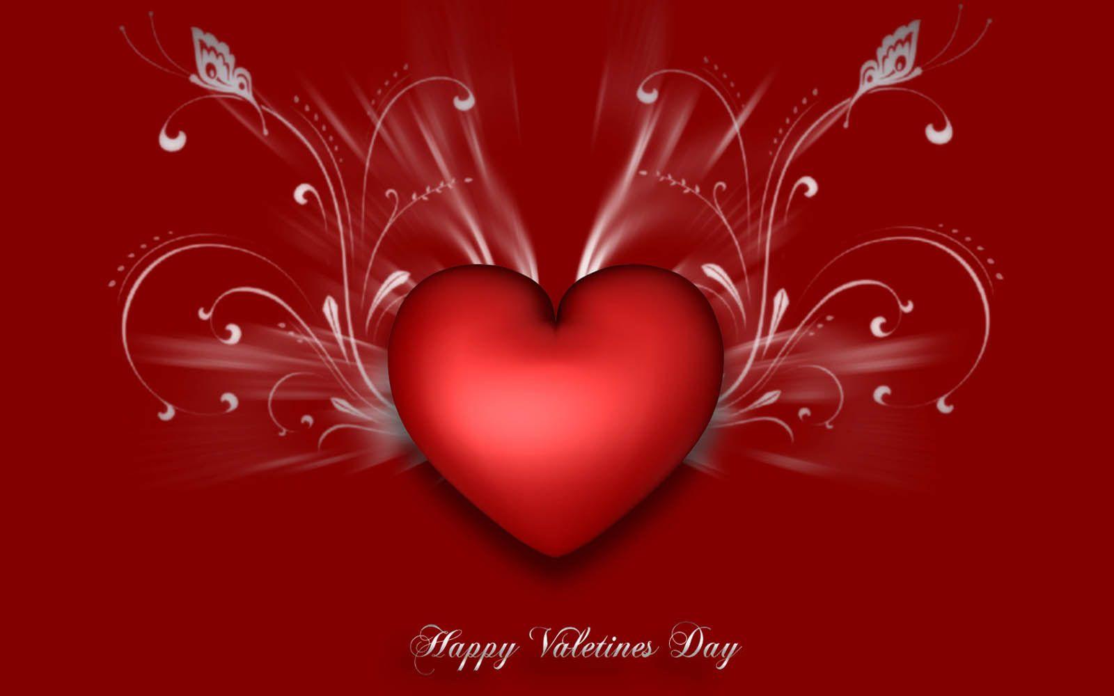 Cuore rosso con farfalle decorative, 1600x1000 HD Ready, PC Desktop
