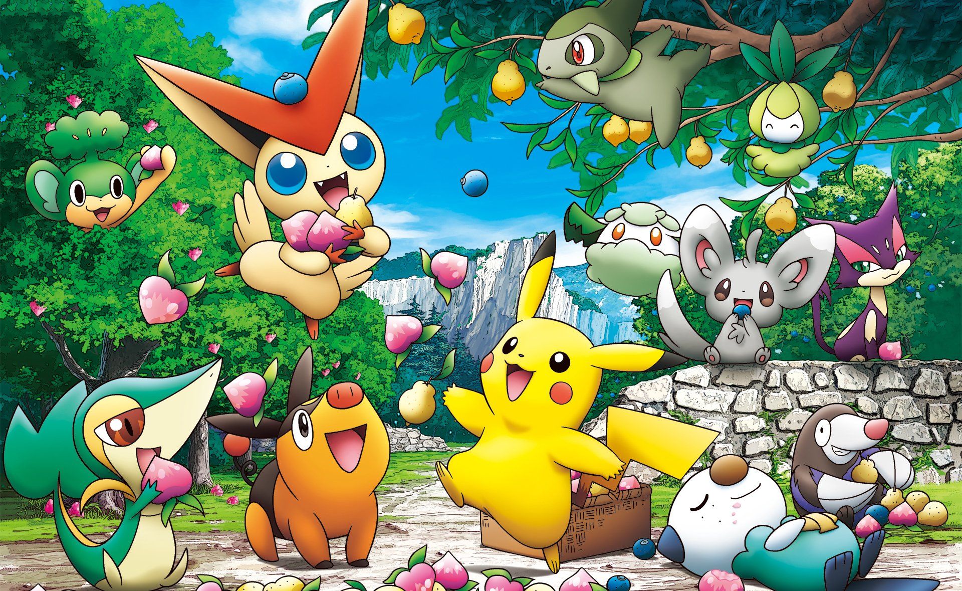 Gruppo di Pokémon nella foresta, 1439x878 HD, ROG Asus Laptop