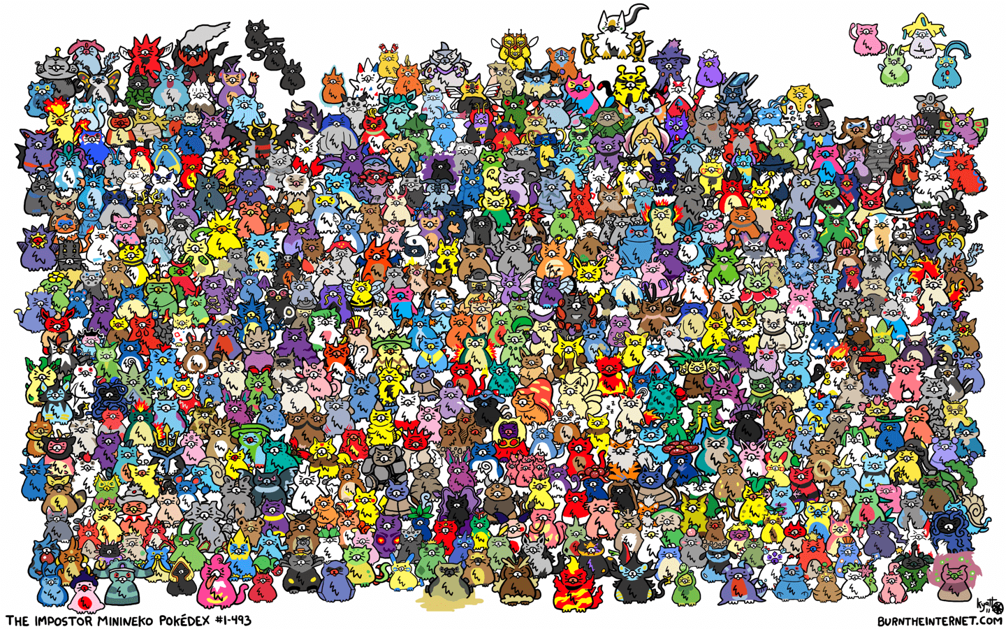 Collage di tutti i Pokémon, 1440x900 720p, PC