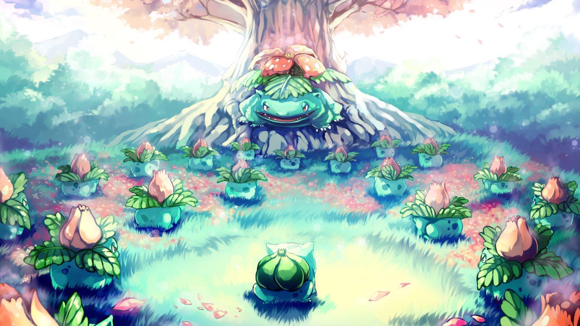 Bulbasaur radura albero fiorito, 1920x1080 Full HD 1080p, Desktop