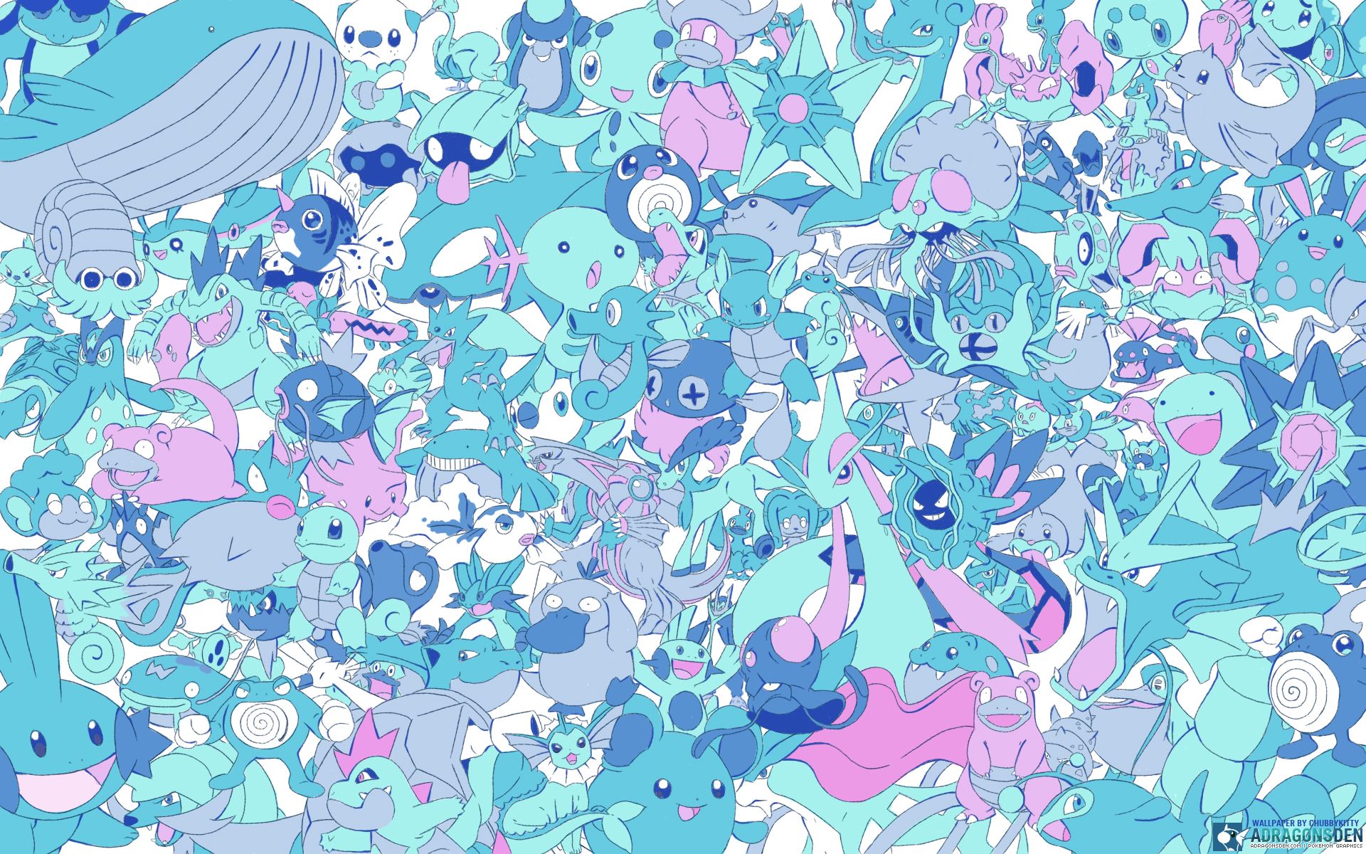 Collage Pokémon toni blu, 1920x1200 Full HD+, Desktop