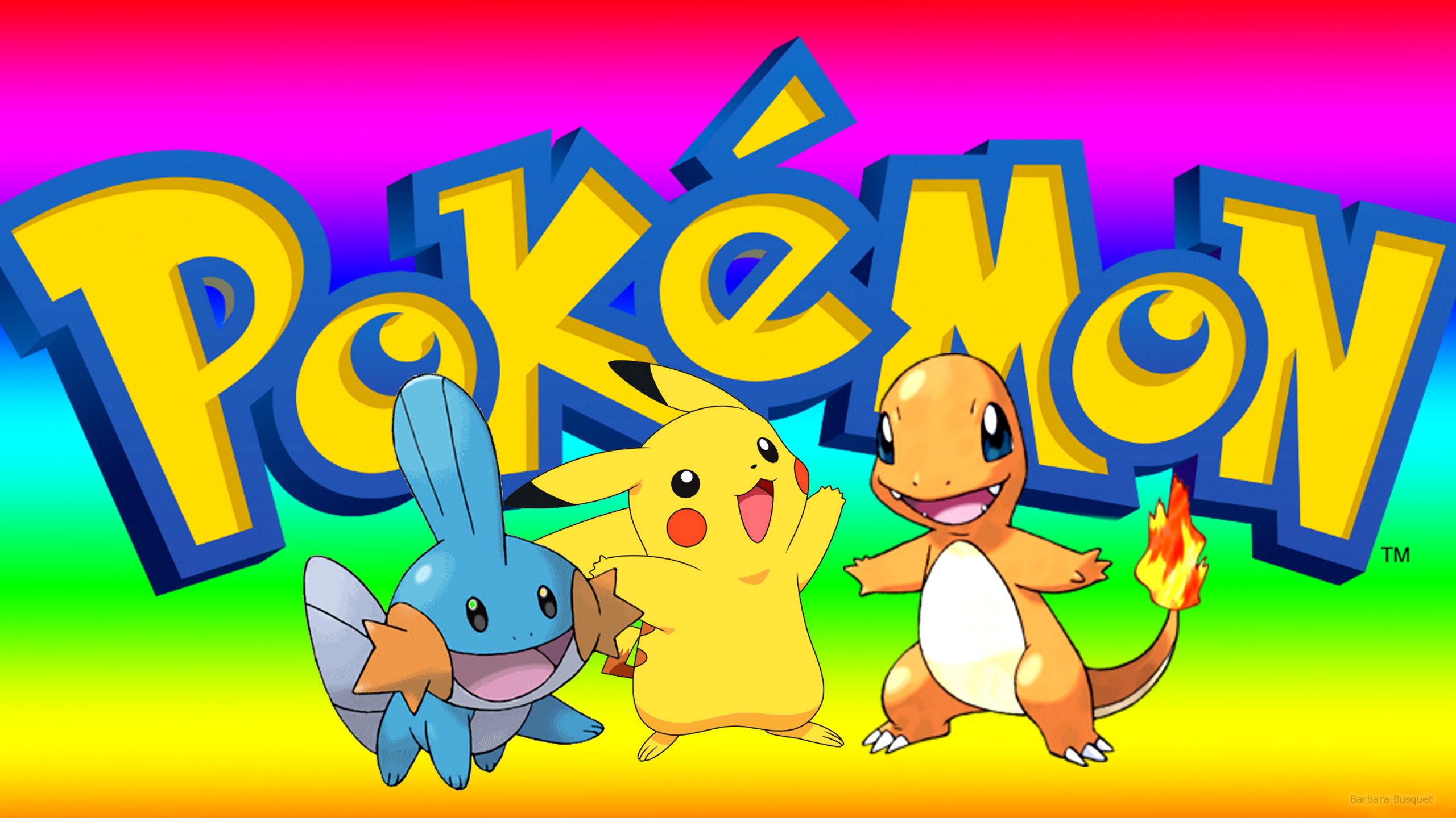 Pikachu Charmander Mudkip Pokémon, 2560x1440 QHD, Laptop