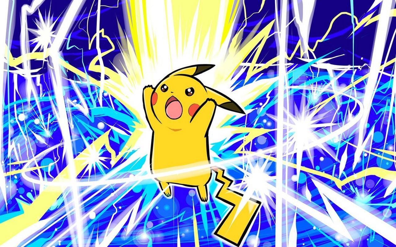 Pikachu con fulmini elettrici, tipo elettro, 1280x800 720p, PC