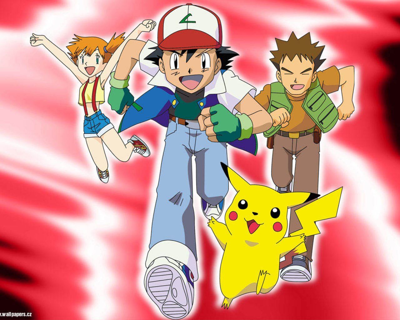 Ash, Misty, Brock e Pikachu, Pokémon, 1280x1024 720p, PC