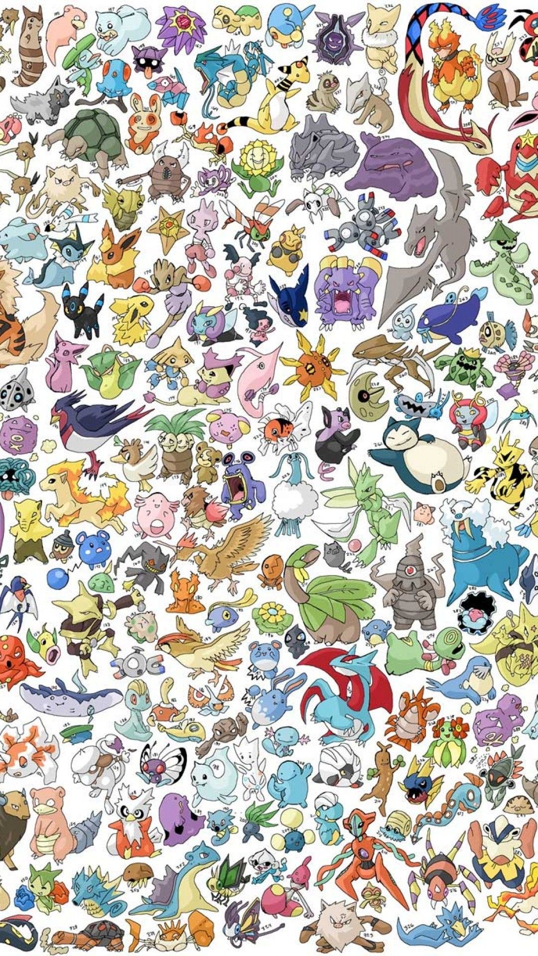 Collage tutti i Pokémon, 1080x1920 Full HD Verticale, Samsung Galaxy
