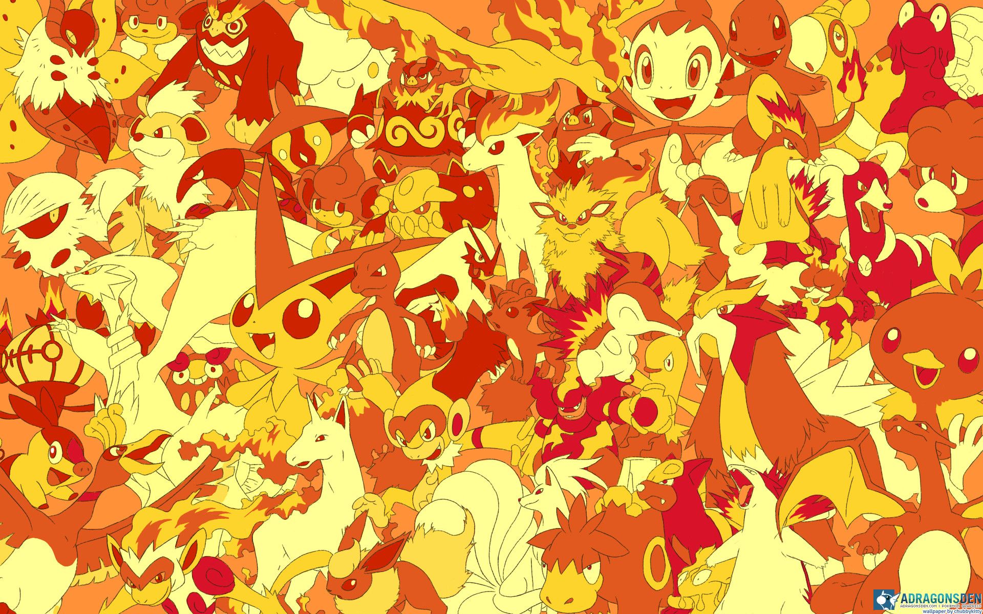 Collage Pokémon tipo fuoco, 1920x1200 Full HD+, Desktop