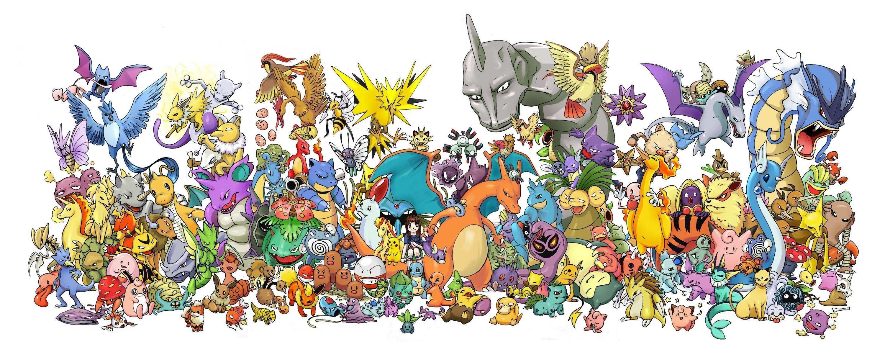 Gruppo personaggi Pokémon, 3000x1210 21:9, Ultrawide
