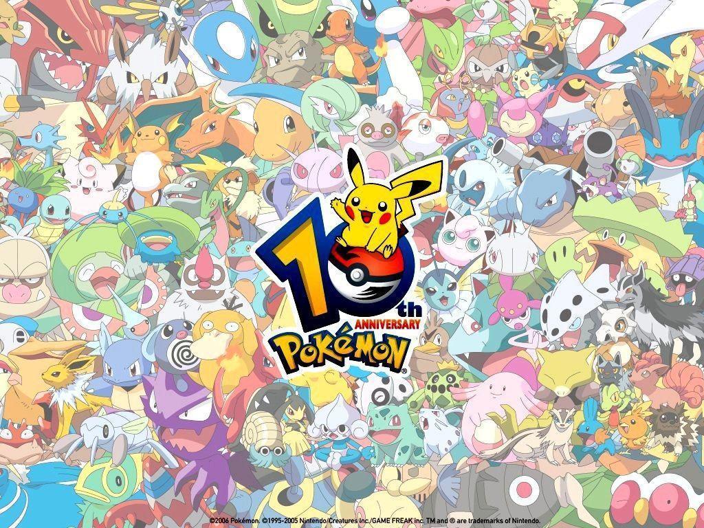 Pokémon 10th Anniversary collage, 1024x768 HD, Laptop