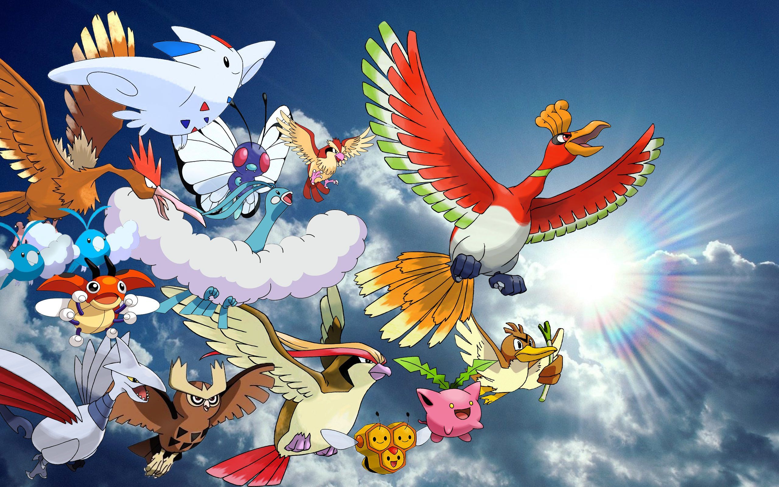 Pokémon volanti nel cielo, 2560x1600 2K+, Desktop
