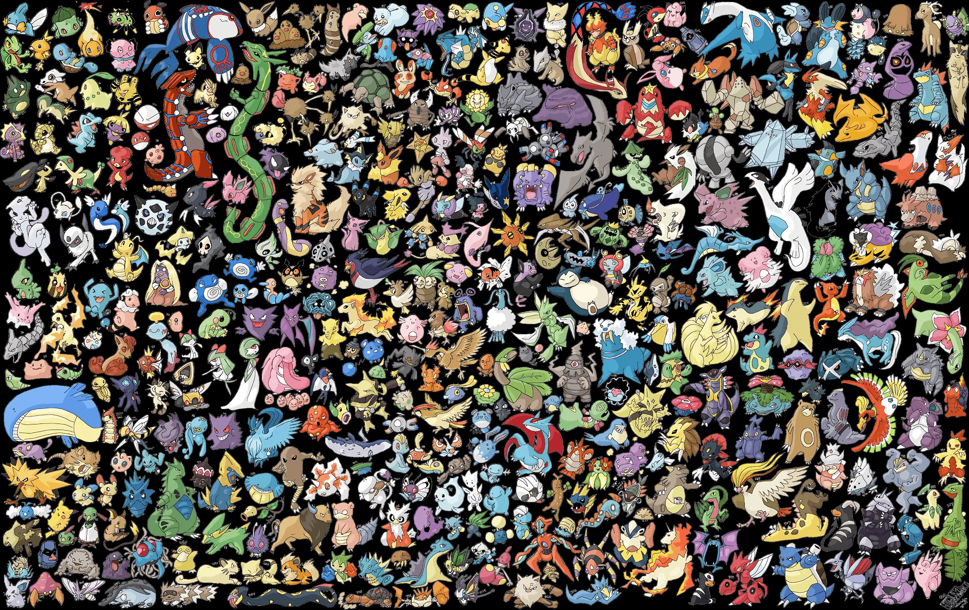 Collage tutti i Pokémon, 1920x1210 WUXGA, Laptop