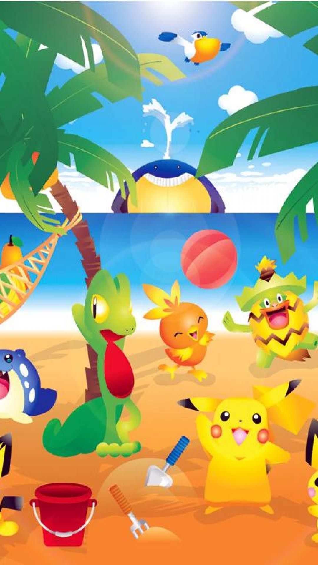 Pokémon spiaggia Pikachu, 1080x1920 Full HD Verticale, Smartphone