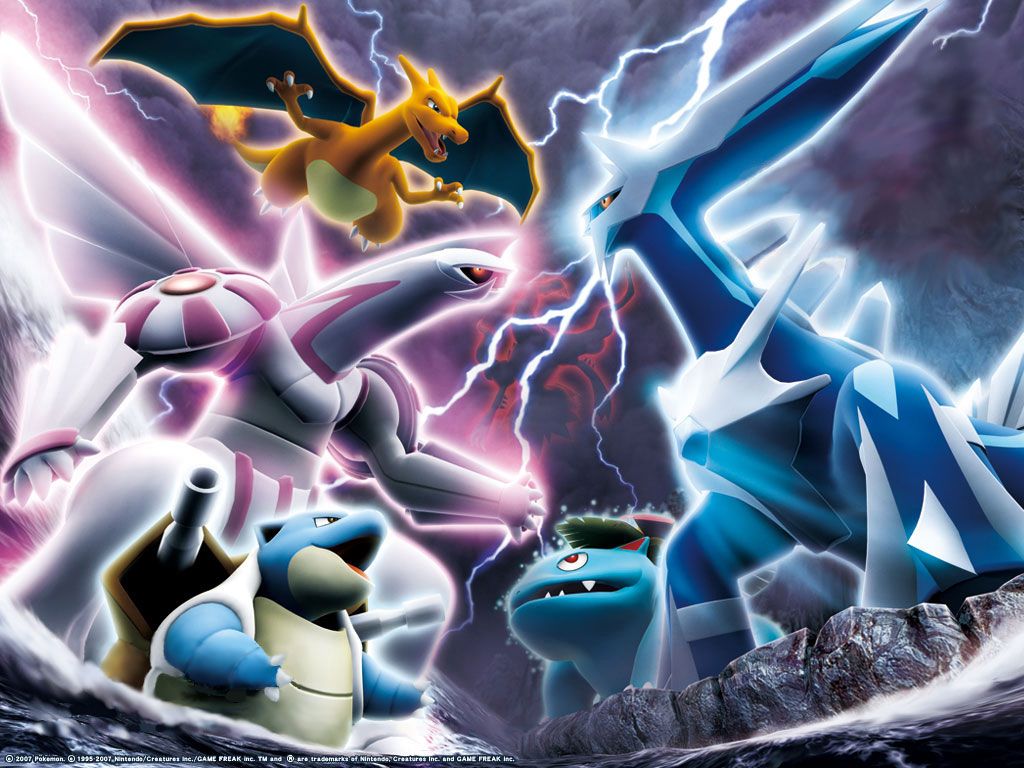 Dialga Palkia Pokemon battaglia, 1024x768 HD, iMac