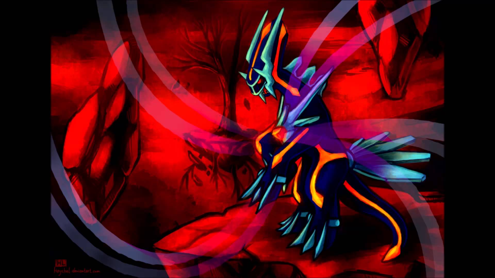 Dialga Pokemon sfondo rosso, 1920x1080 Full HD, Laptop