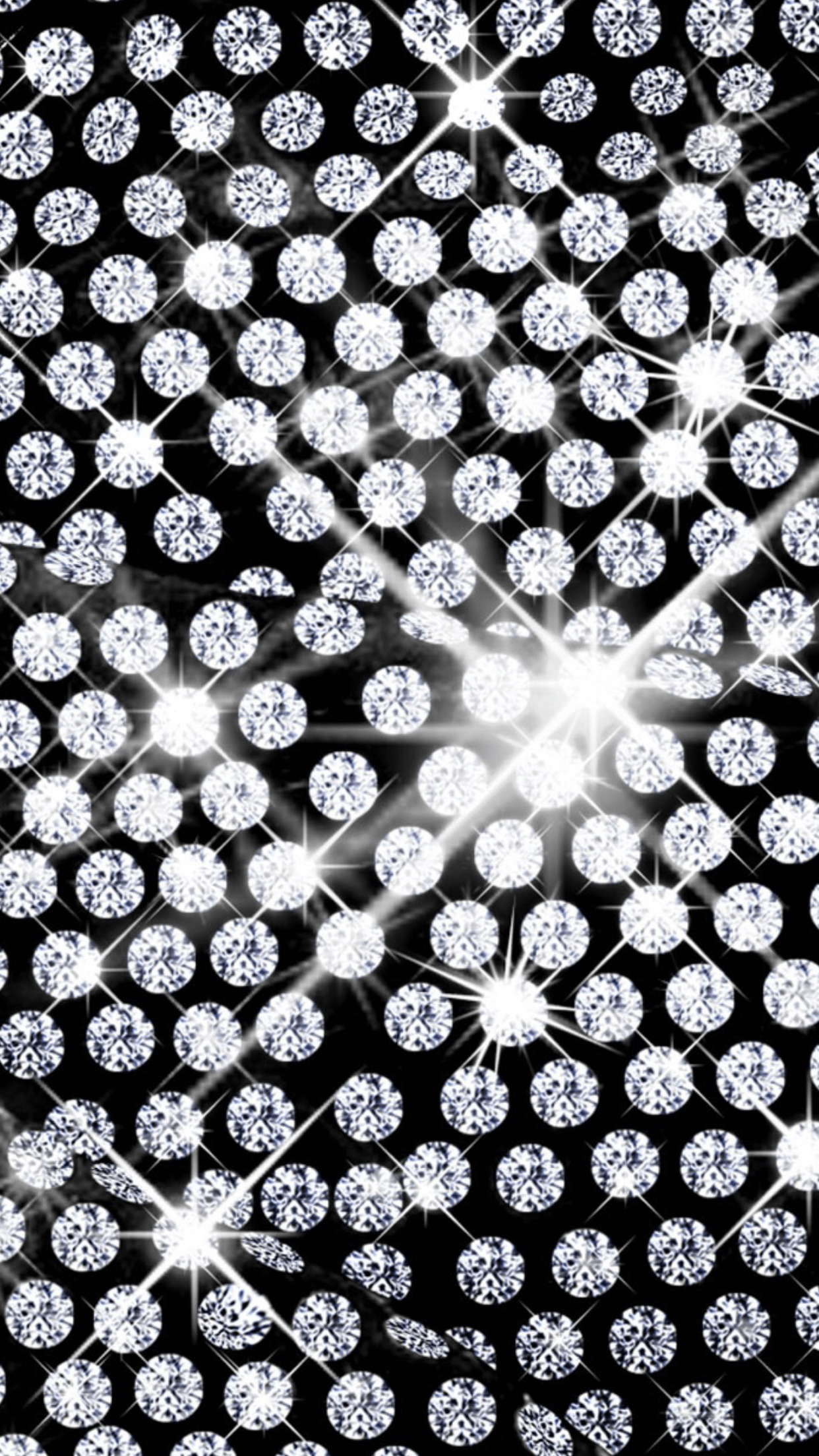 Diamanti argento su nero, 1242x2208 Full HD Verticale, Smartphone
